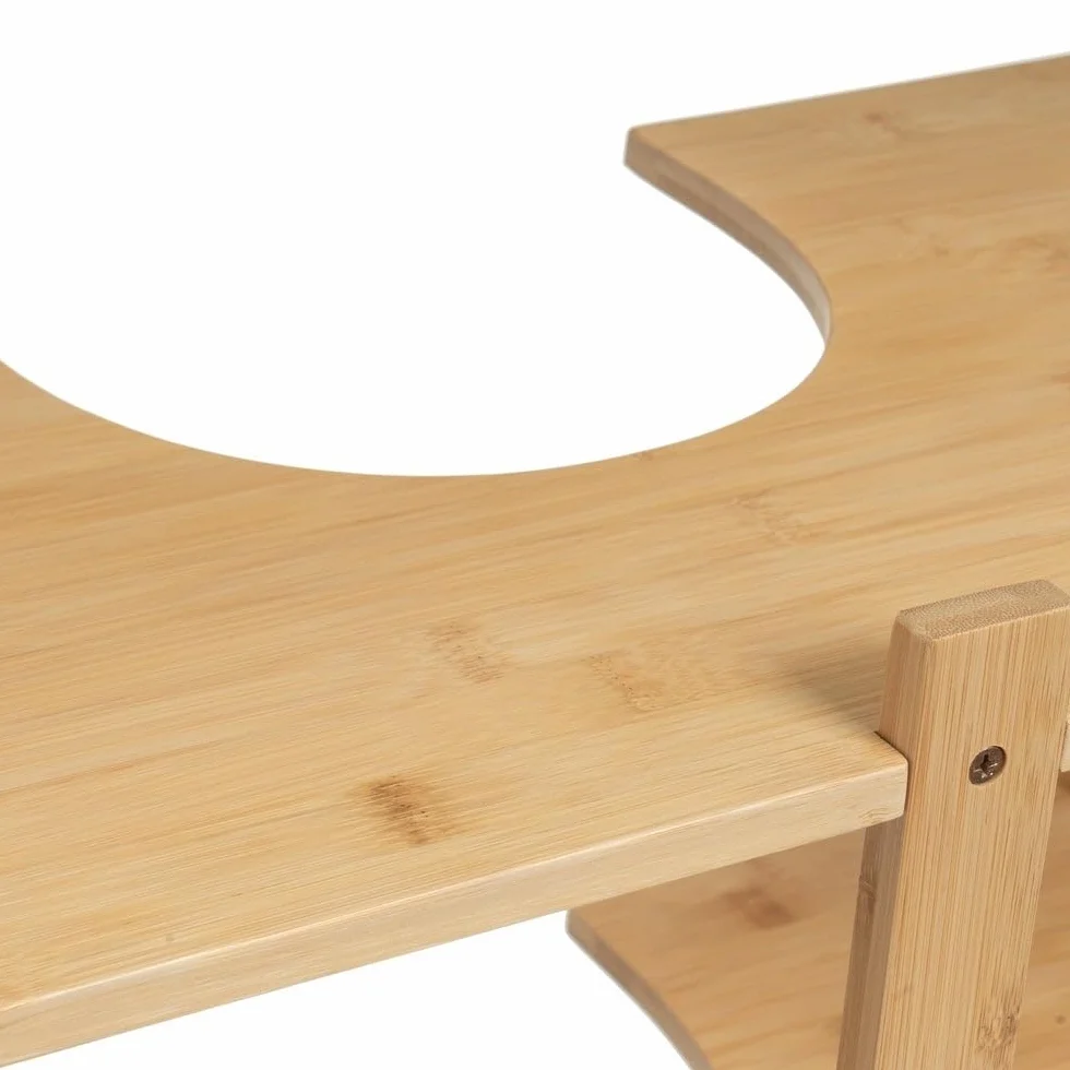 Mueble bajo Lavabo de Pedestal de bambú Natural de 60 cm