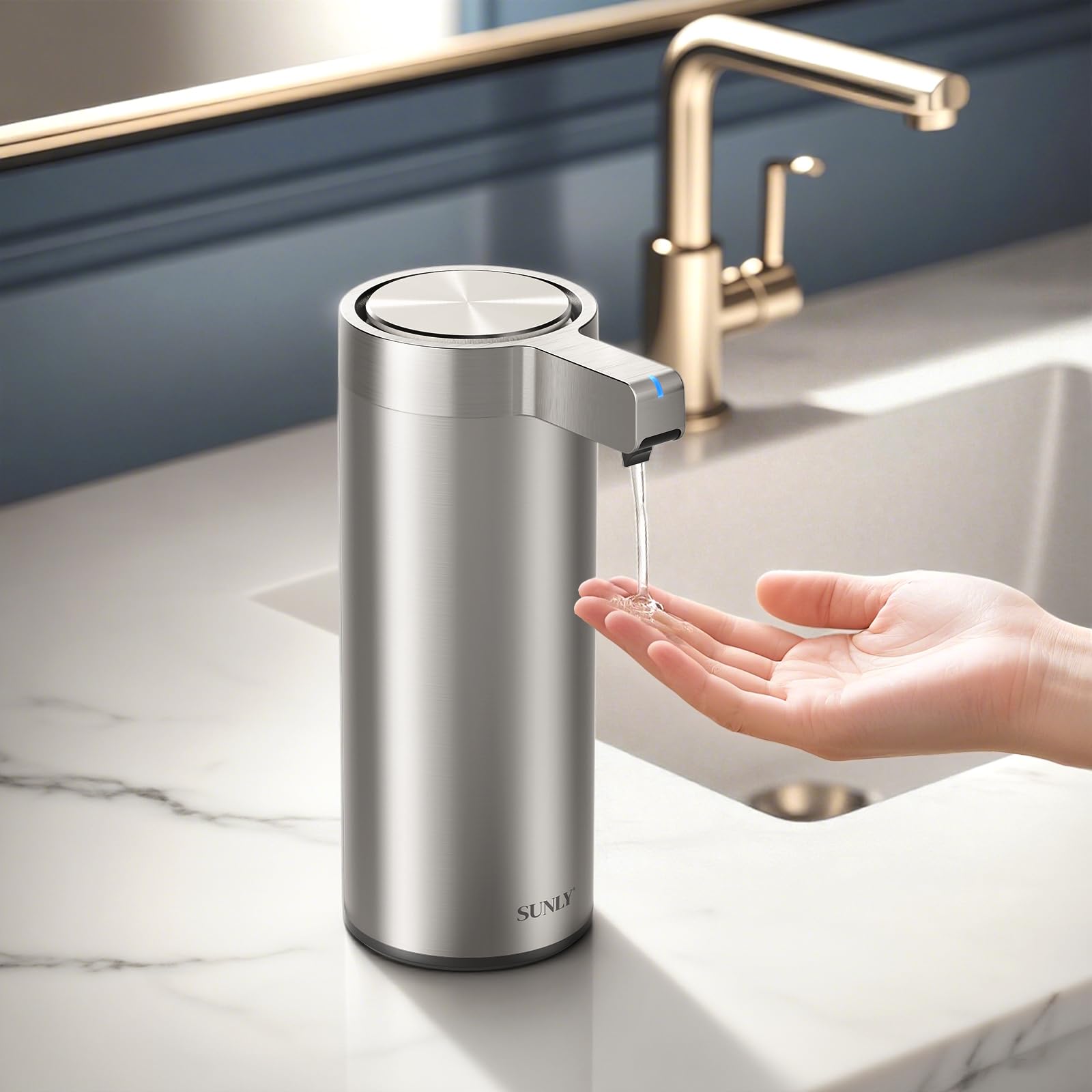 Sleek Stainless Steel Automatic Soap Dispenser
