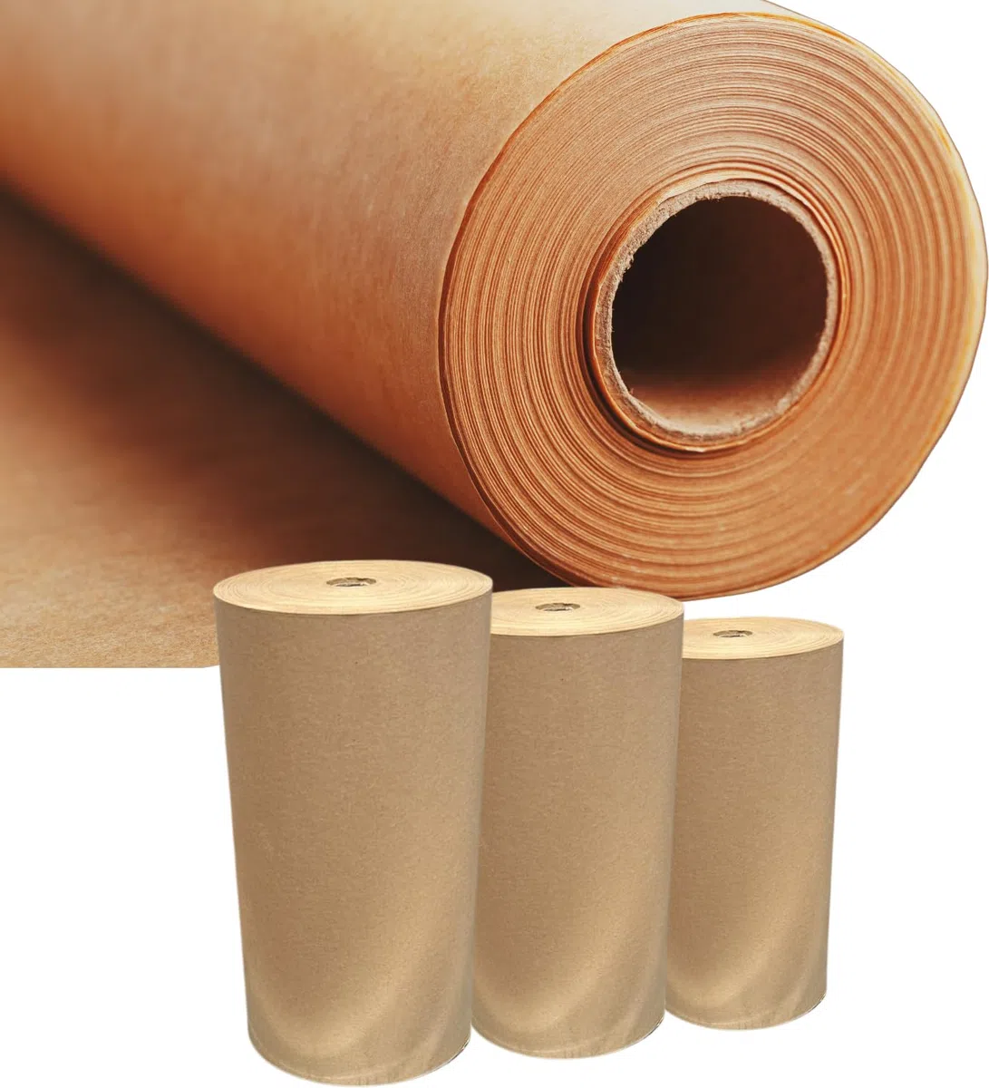 Rollo de Papel Kraft Natural Marrón. Tamaños 100-300 mts largo en 30, 60, 90 o 105 cm. (60 cm x 100 Metros)