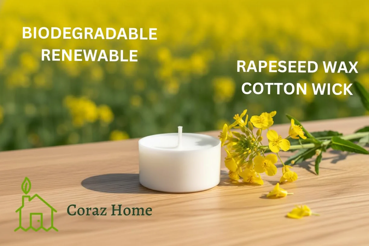 Velas Naturales en Taza Compostaje 80 Luces de Té Compostaje Industrial Candelitas Cera de Colza Luces Sin Perfume Sin plástico (80 Candelitas - 6 Horas)