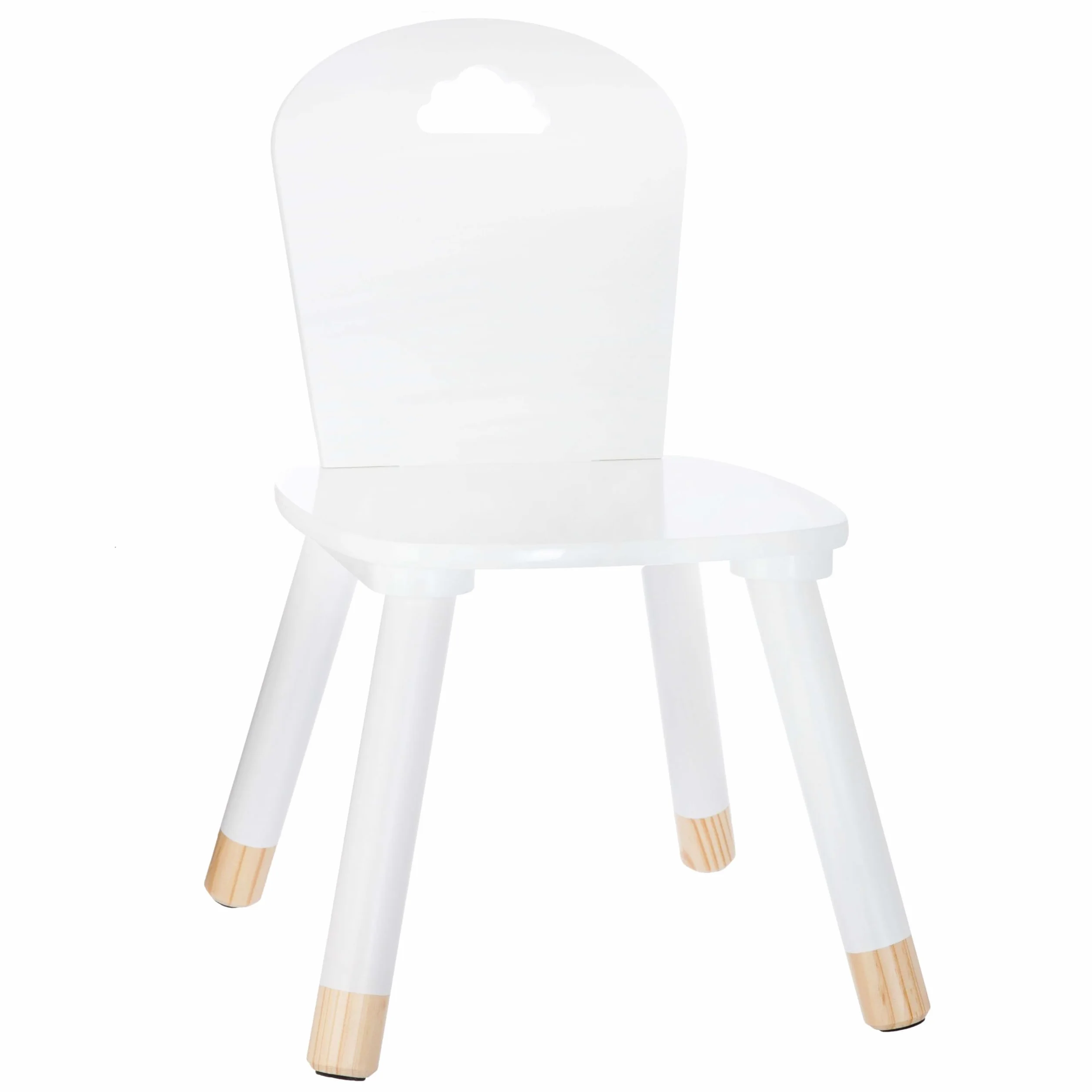 Miroytengo Silla Infantil Douceur Melamina Blanco, Patas de Madera, Estable y Elegante para Niños, Diseño Moderno