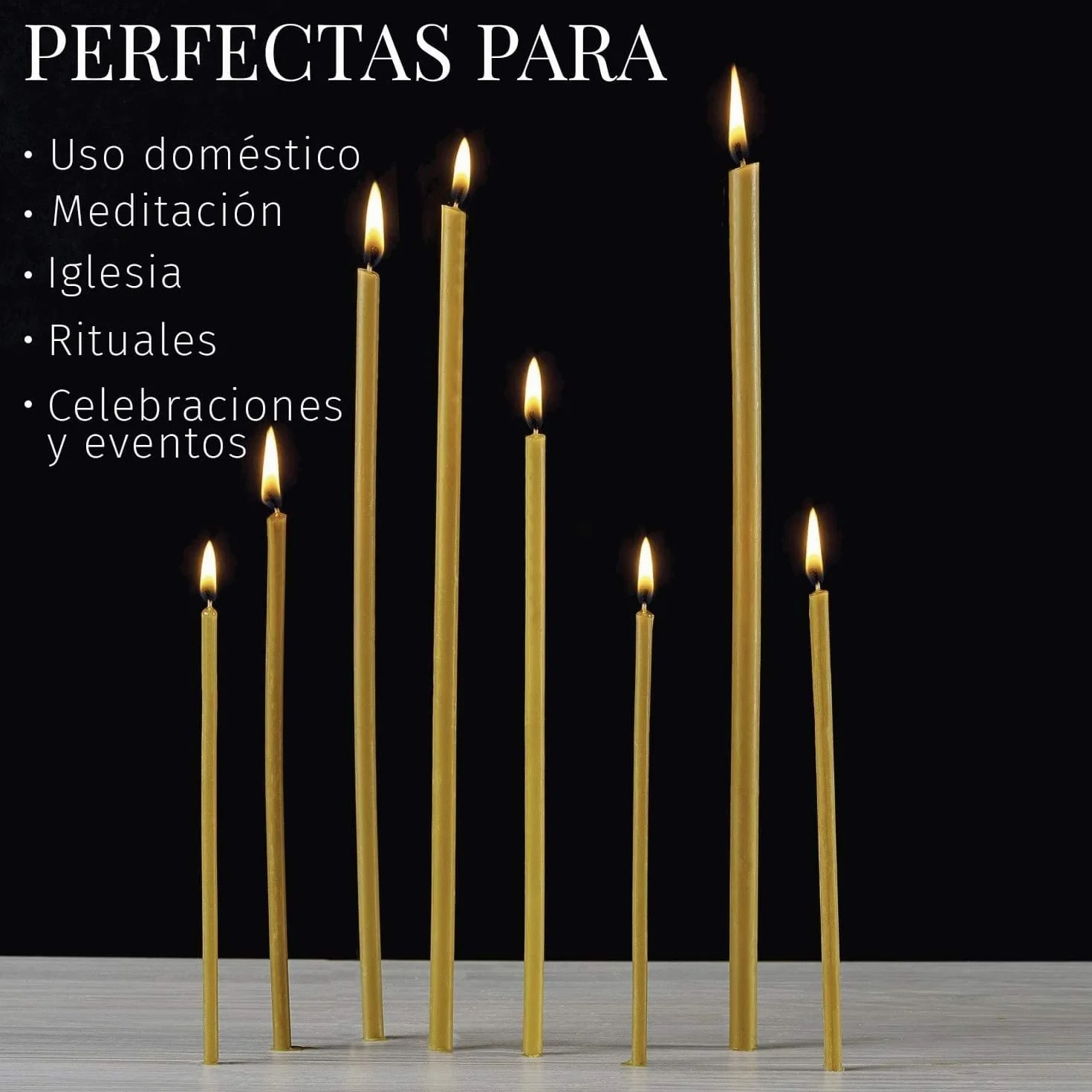 Velas de Cera de Abejas 100% Pura Ortodoxas para Oración, Rituales, Decoración de Mesa, 16 cm, 100 Unidades