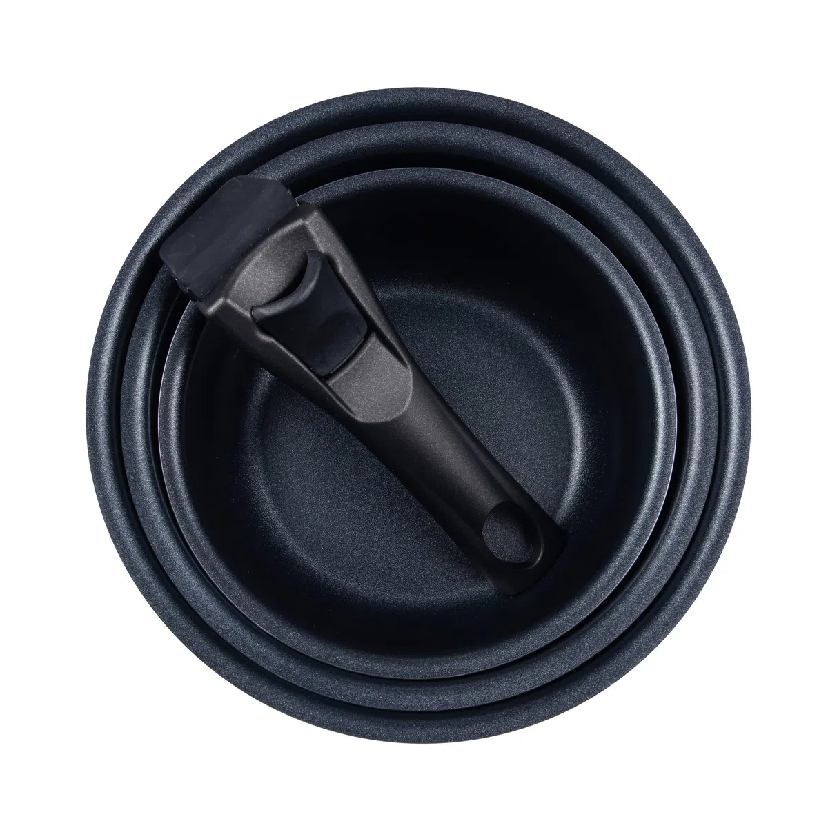 Bergner Red Edition | Juego de 3 Cazos de Cocina de 16, 18 y 20 cm + Mango Extraíble | Aluminio Prensado y Antiadherente | Todo Tipo de Cocinas y Horno