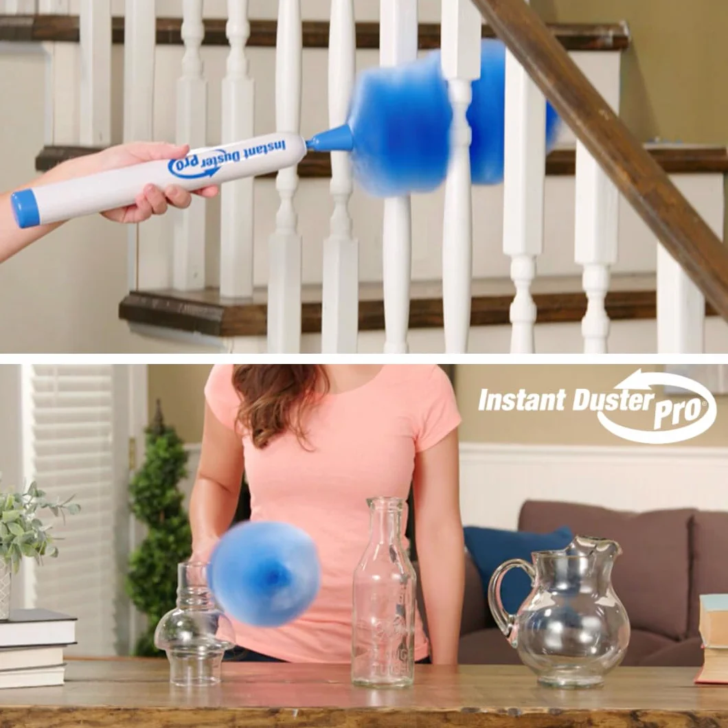 Instant Duster Pro Plumero eléctrico inalámbrico Original, Sistema Antiestático, Fibras electromagnéticas