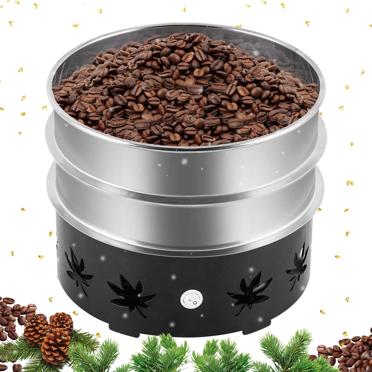 YUCHENGTECH 500g Enfriador de Granos de Café con 2 Tamices para Enfriar Rápidamente los Granos de Café y Retirar la Cáscara de los Granos 220V