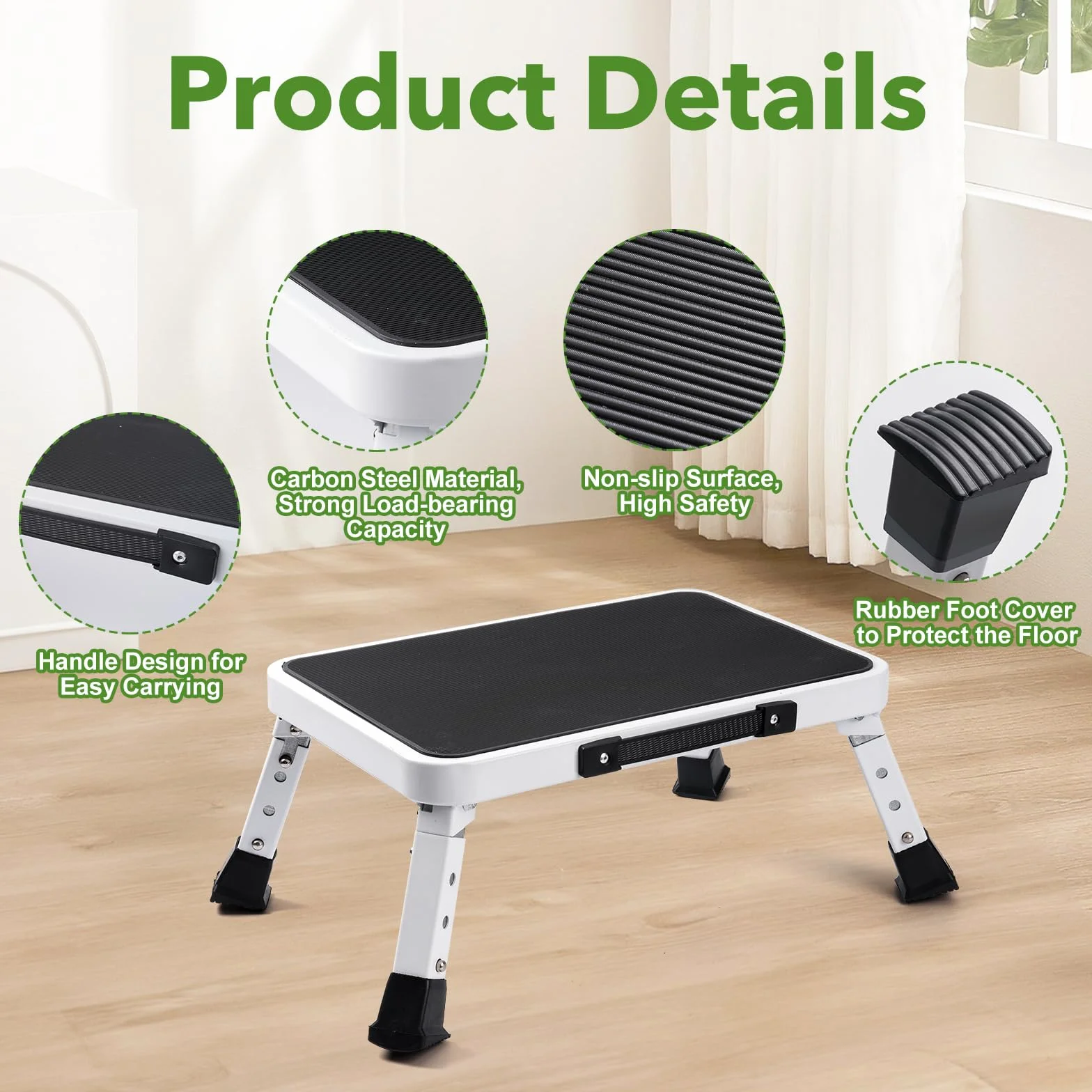 Taburete Plegable Portátil Cocina, Banco Plegable para Hogar y Oficina