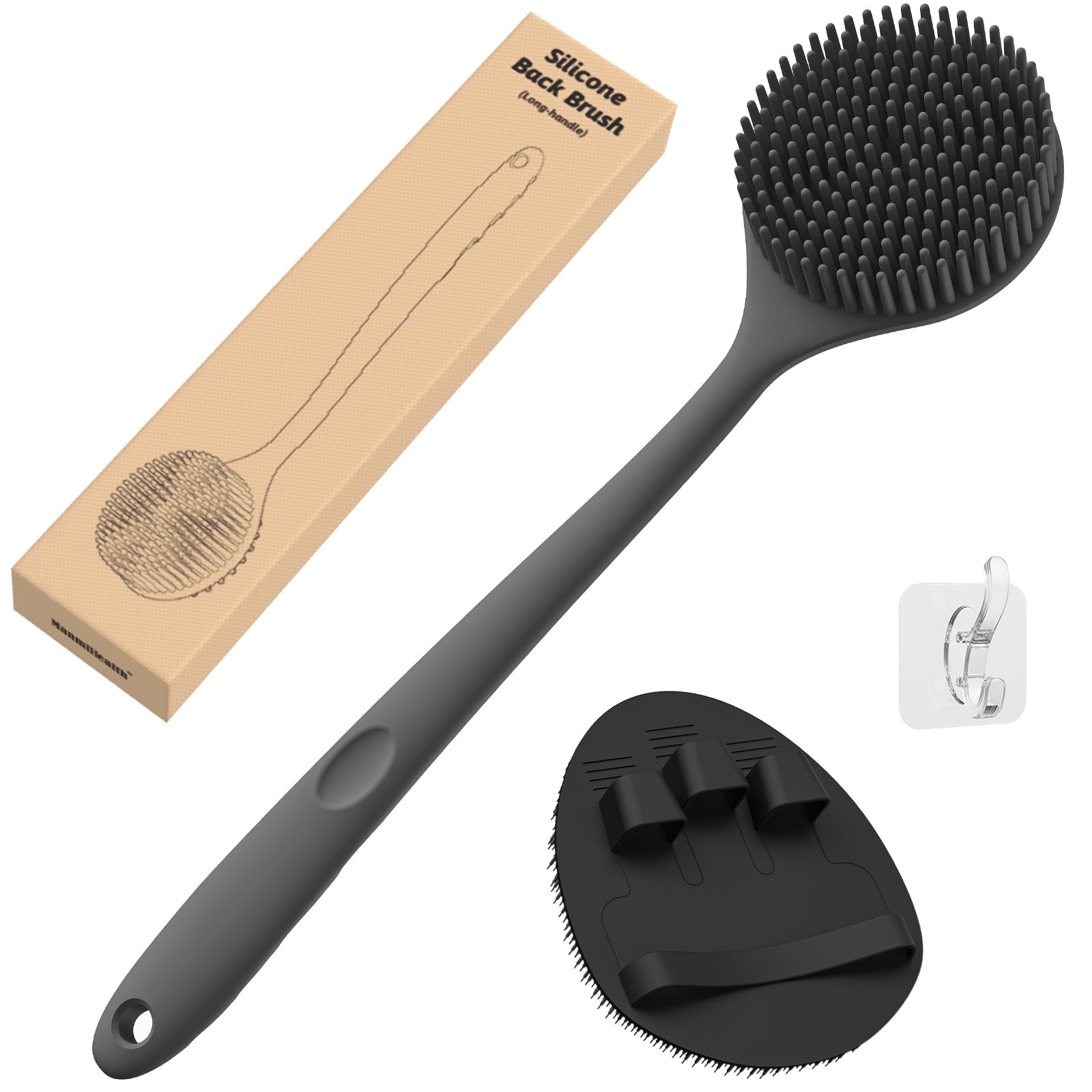 Silicone Back Scrubber and Soft Bath Glove Set