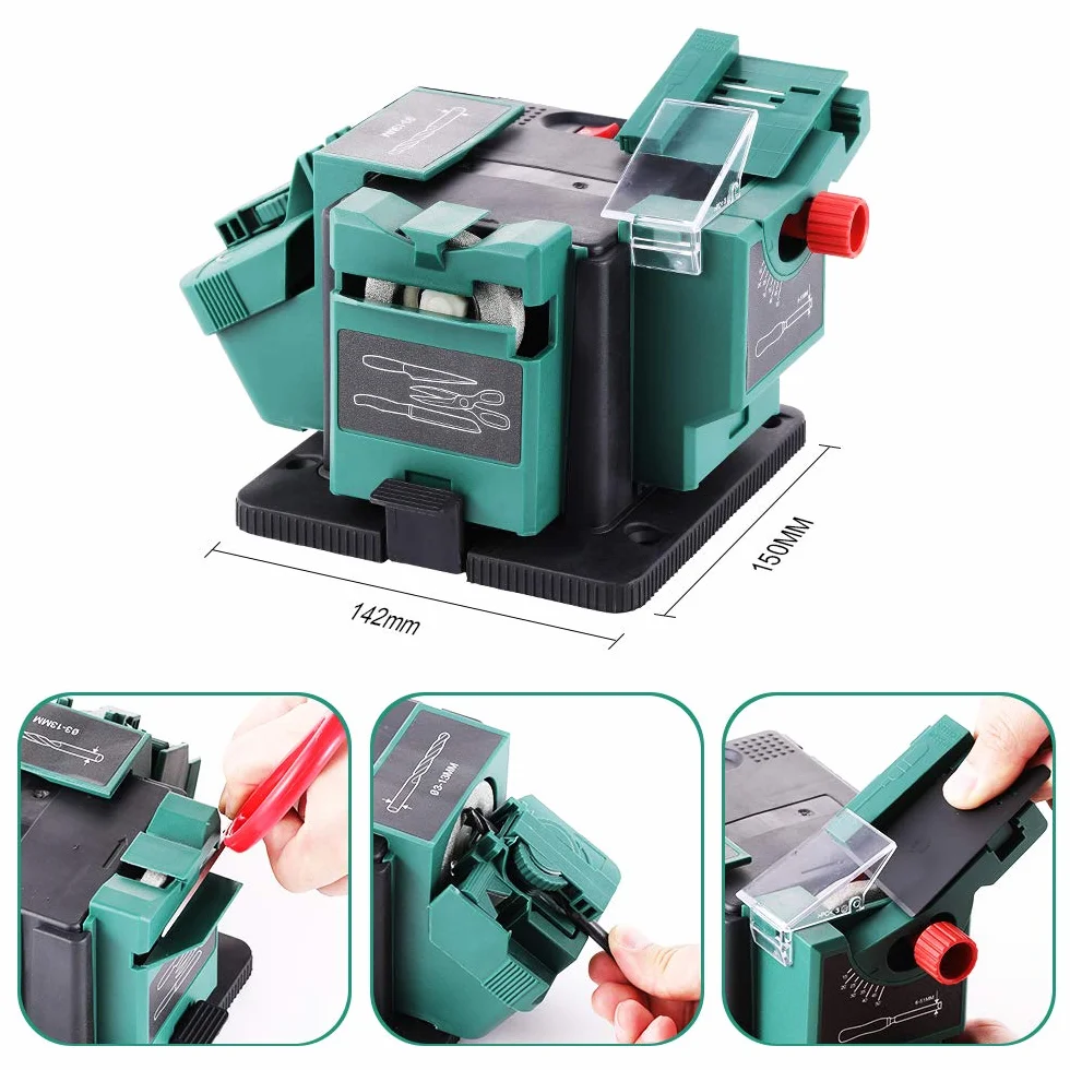 POSENPRO Afilador de Cuchillos Eléctrico, Estación de Afilado Universal, Afilador Multifunción Cuchillo Eléctrico Profesional y Cincel y Afilador de Brocas HSS