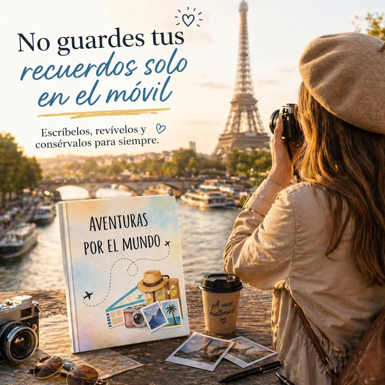 Álbum de Fotos de Viaje para Pegar y Escribir – Diario de Viaje y Scrapbook de Recuerdos | Travel Journal para Fotos y Experiencias | Libro Aventuras por el Mundo Regalo para Viajeros