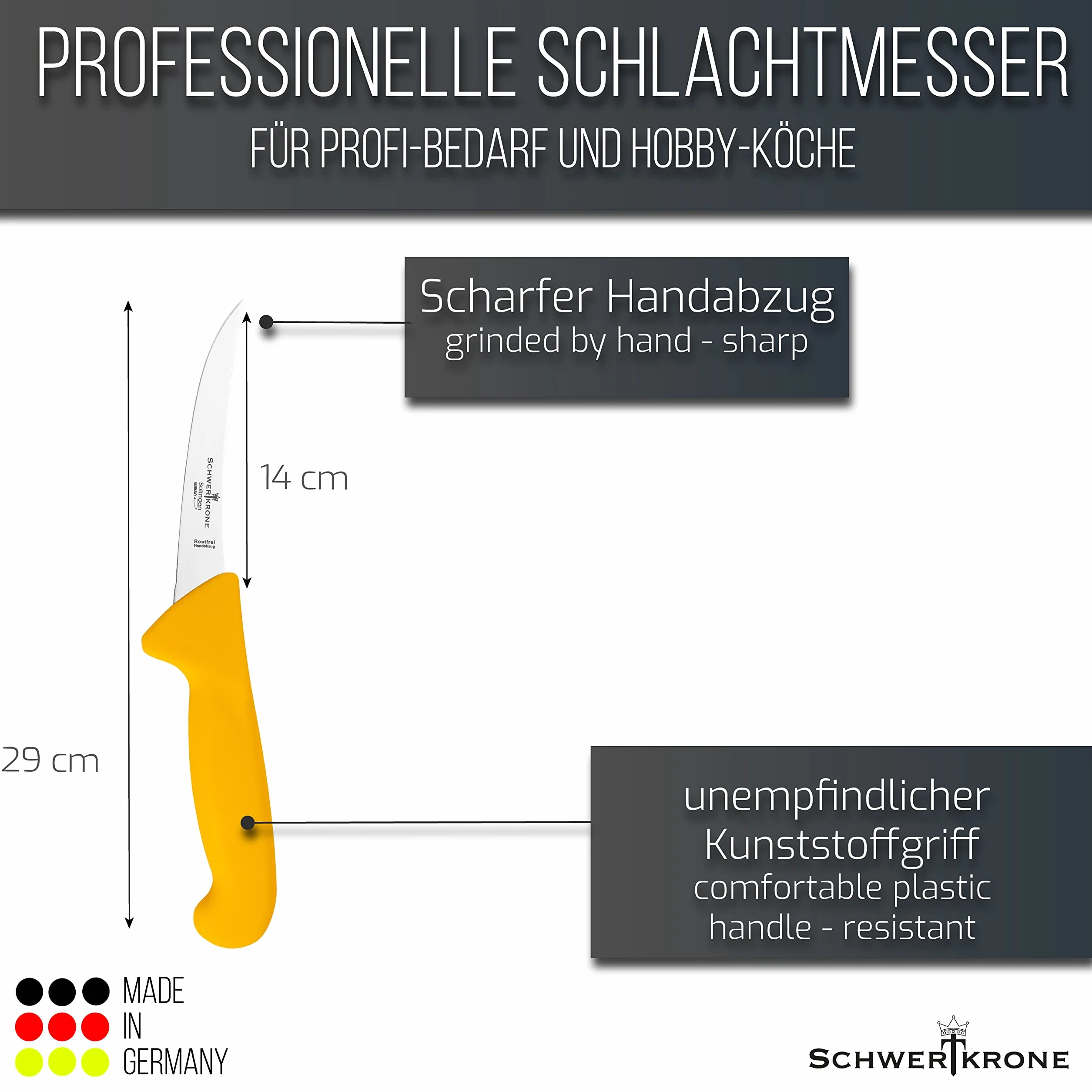 Schwertkrone Solingen Cuchillo de carnicero 15,2 cm acero inoxidable