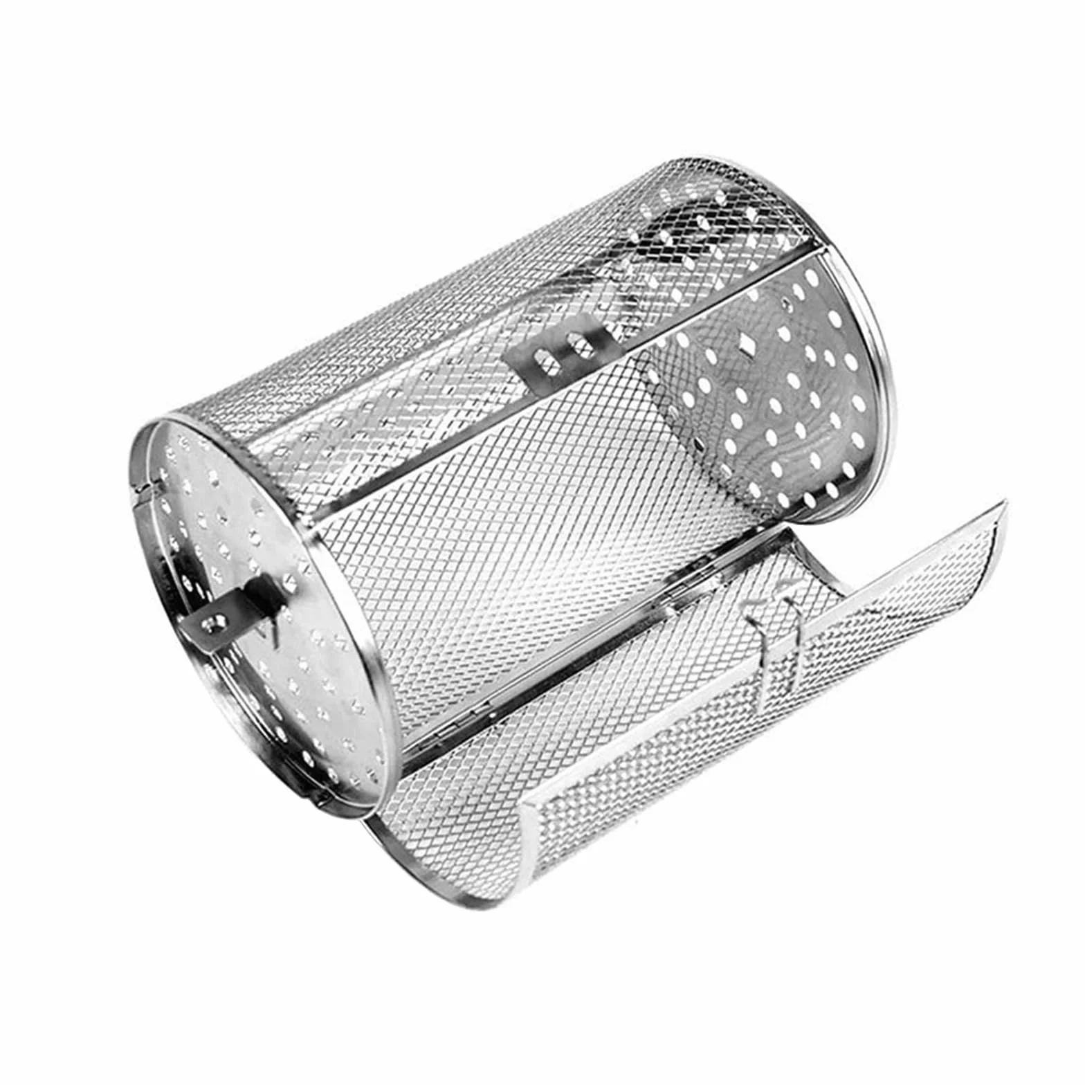 Parrilla giratoria de acero inoxidable para horno de 360 grados, cesta de aire para nueces secas