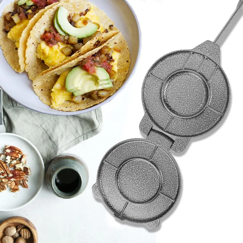 Prensa para Tortillas de Aluminio de 20x17x5 cm de Servicio Pesado | Herramienta de Cocina Casera de Fácil Manejo para Preparar Quesadillas Panes Planos y Chapati Indio