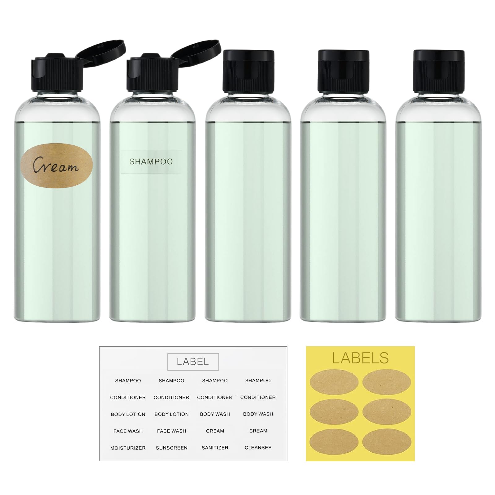 Clear Refillable Travel Toiletry Bottles