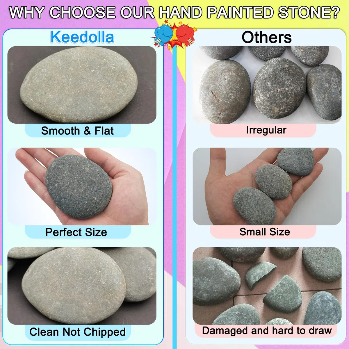 8 piedras de playa para pintar, piedras planas de río de 6 a 8 cm, piedras de mármol y grava natural para manualidades, artes y decoración de jardín, lisas y planas