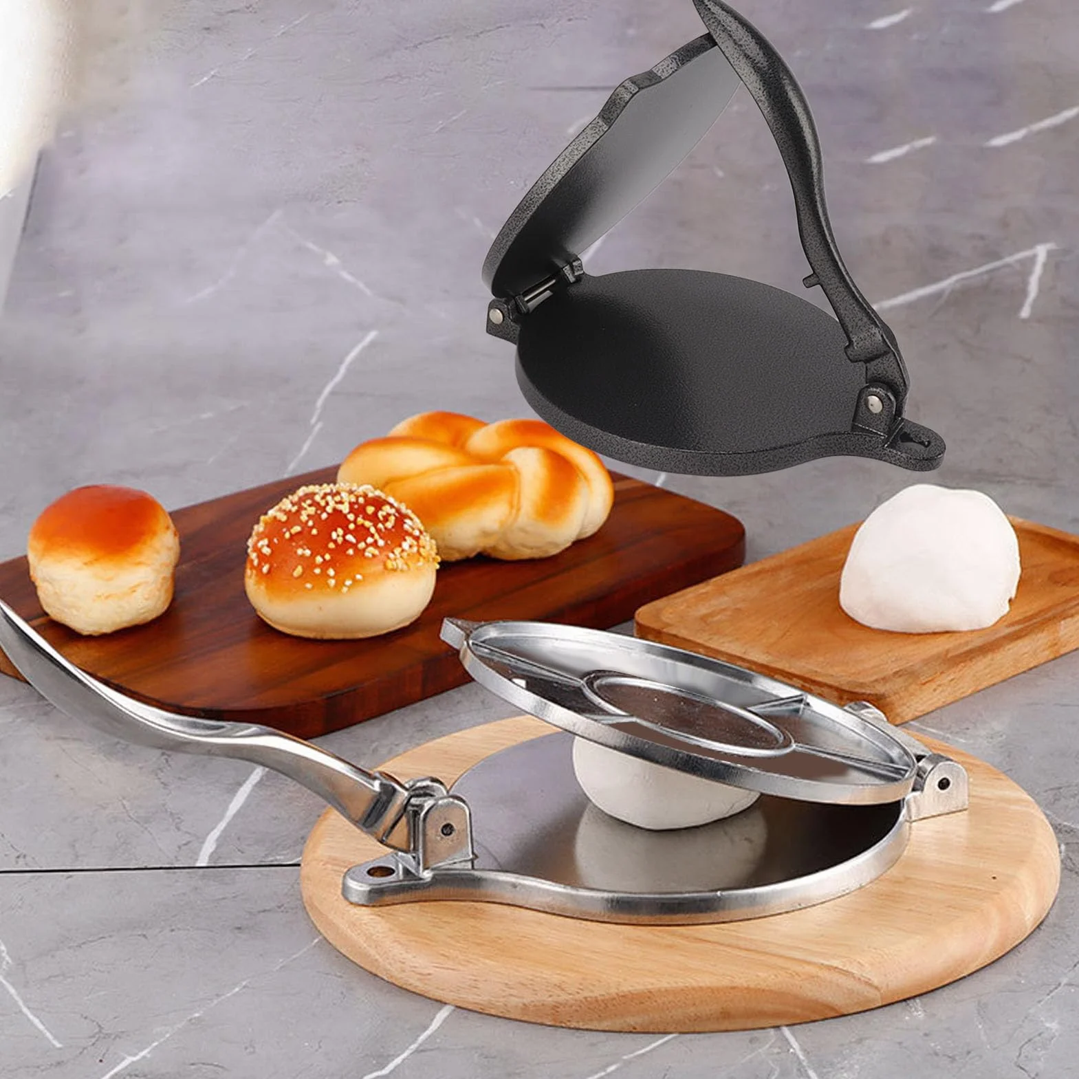 Prensa de Tortillas, Máquina para Hacer Tortillas, Máquina para Hacer Pataconeras, Prensa para Rotis, Prensa para Quesadillas, Máquina para Hacer Quesadillas Manual de Aleación