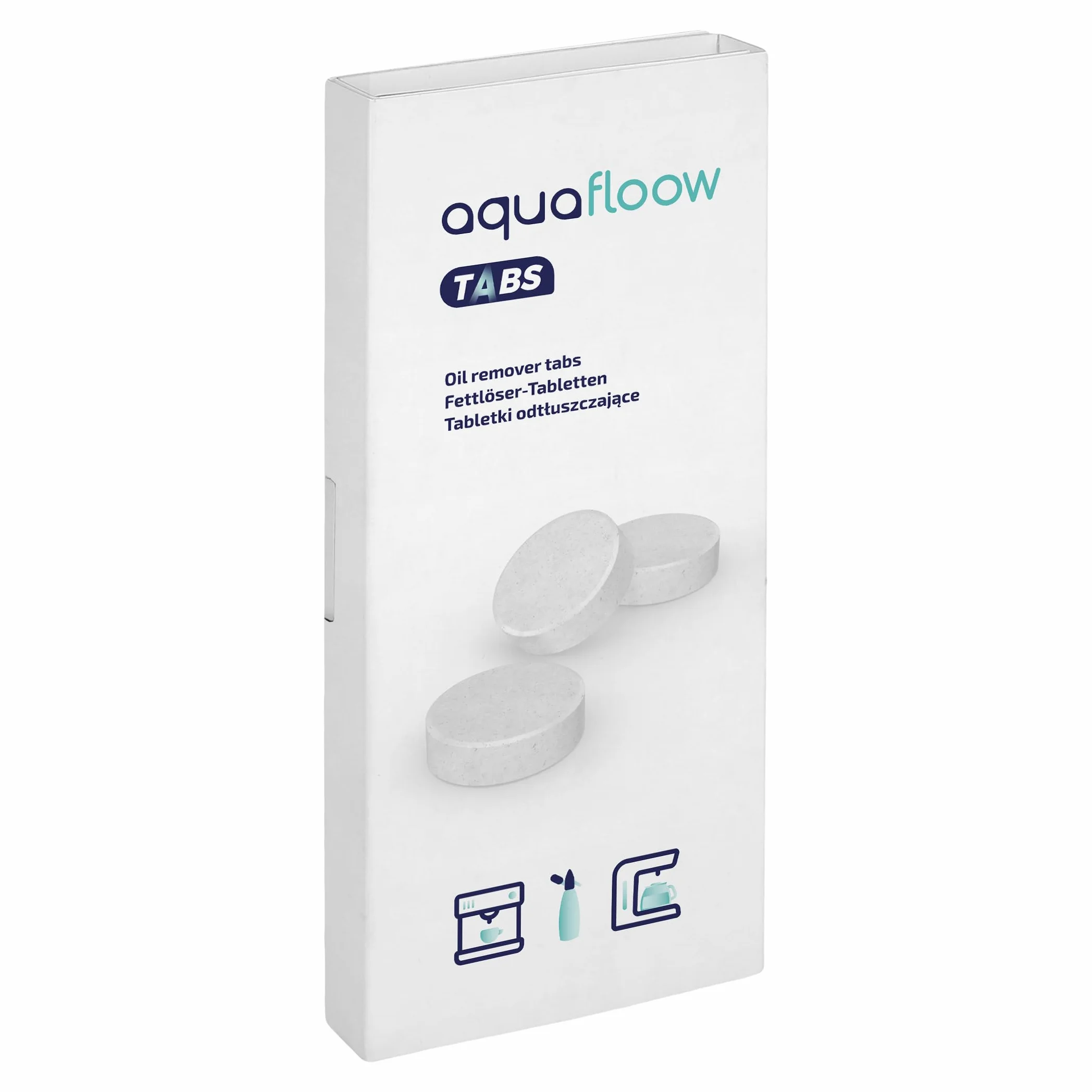Aquafloow Kit de Cuidado para Cafeteras | Accesorios para Baristas - 2x Filtro AquaClean, 250ml Descalcificador, 10x Pastillas Descalcificadoras, Cepillo de Limpieza, Lubricante | para Saeco Philips