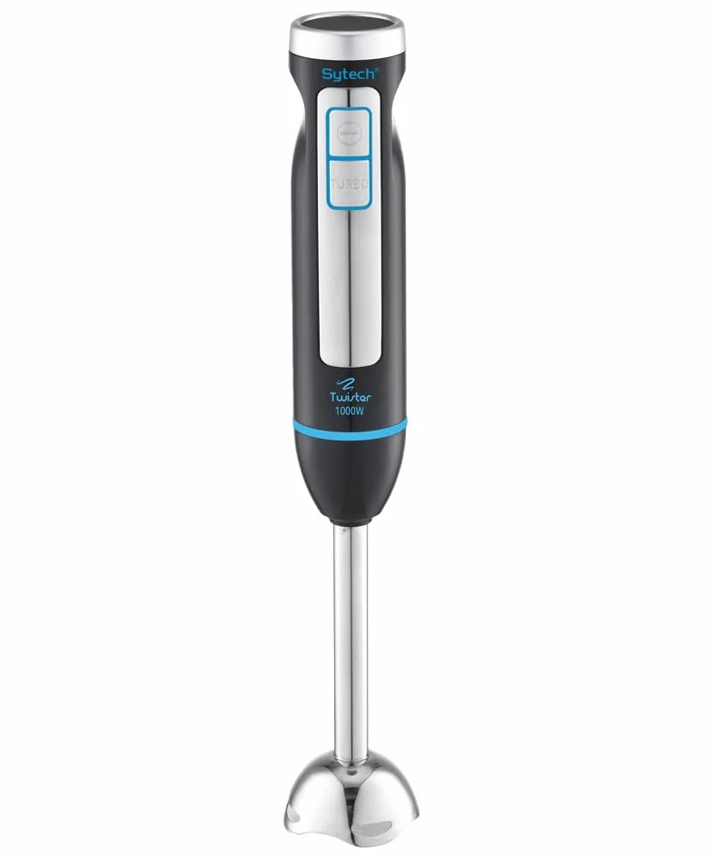 Sytech batidora, pie Acero INOX, 2 velocidades, 1000 w, Pica Hielo, Negro