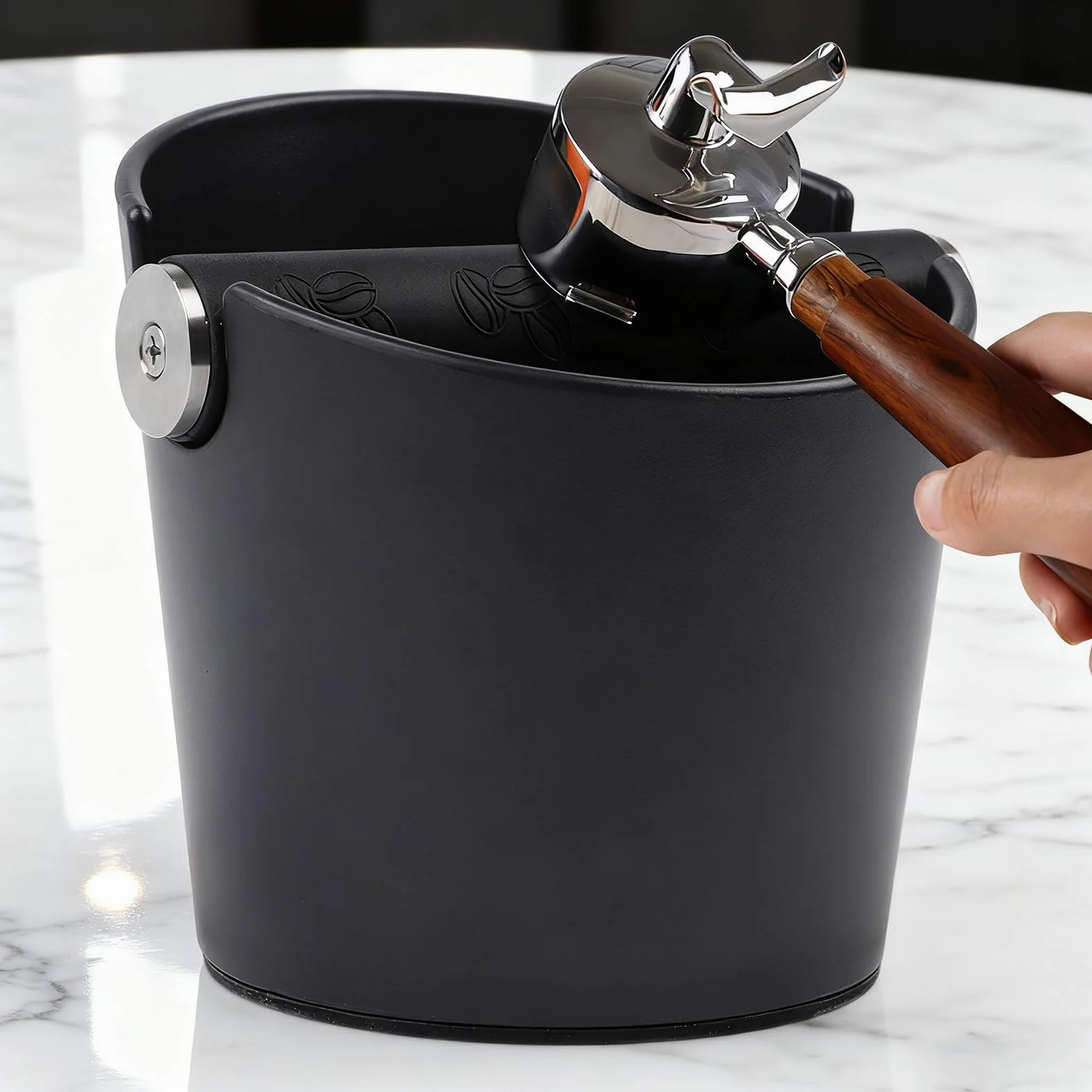 Caja de Golpeteo para Café Knock Box Profesional – Compacta, Antideslizante y Fácil de Limpiar, Accesorio Esencial para Baristas con Portafiltros y Máquinas de Espresso