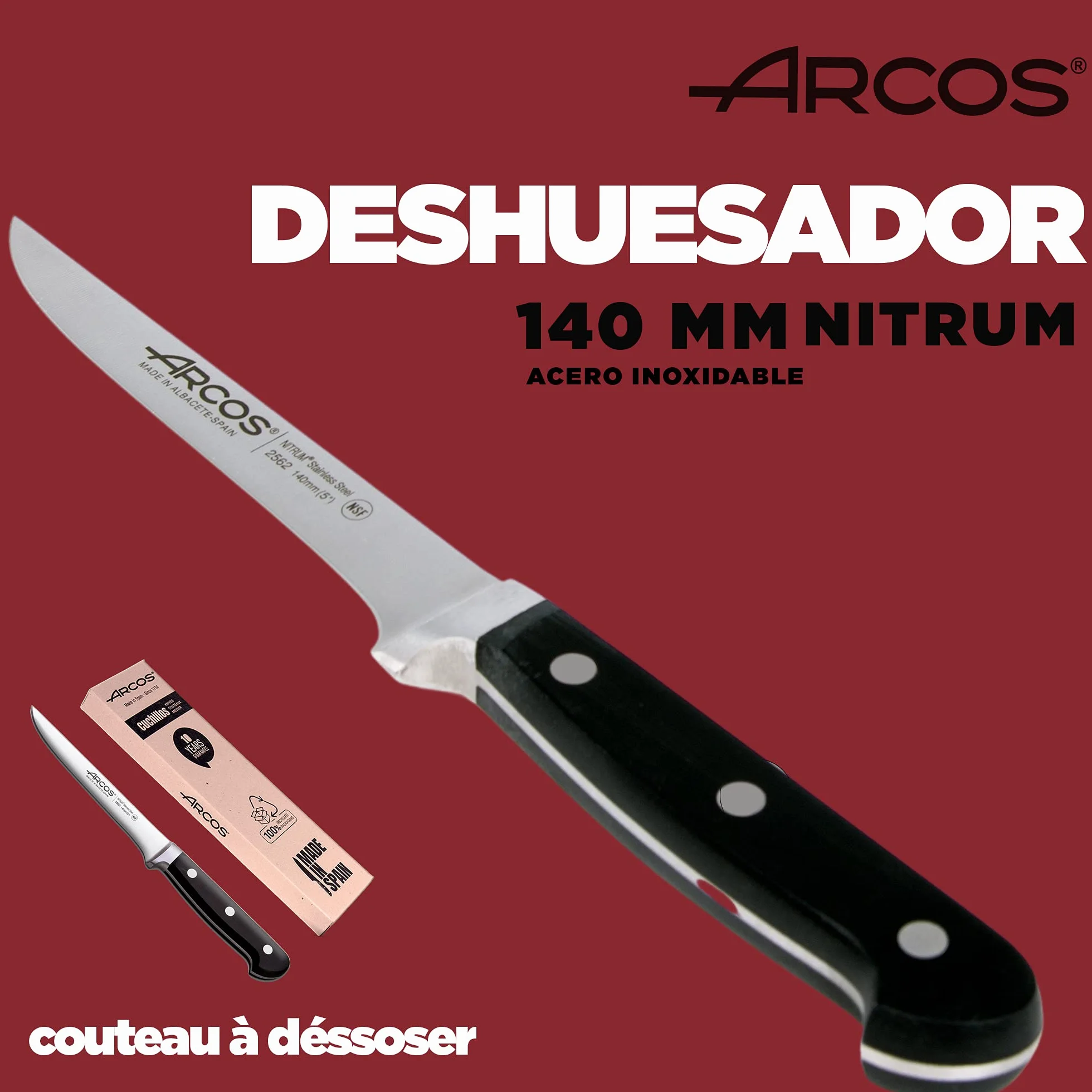 Arcos Cuchillo de Deshuesar 140 mm Clásica Envase Eco
