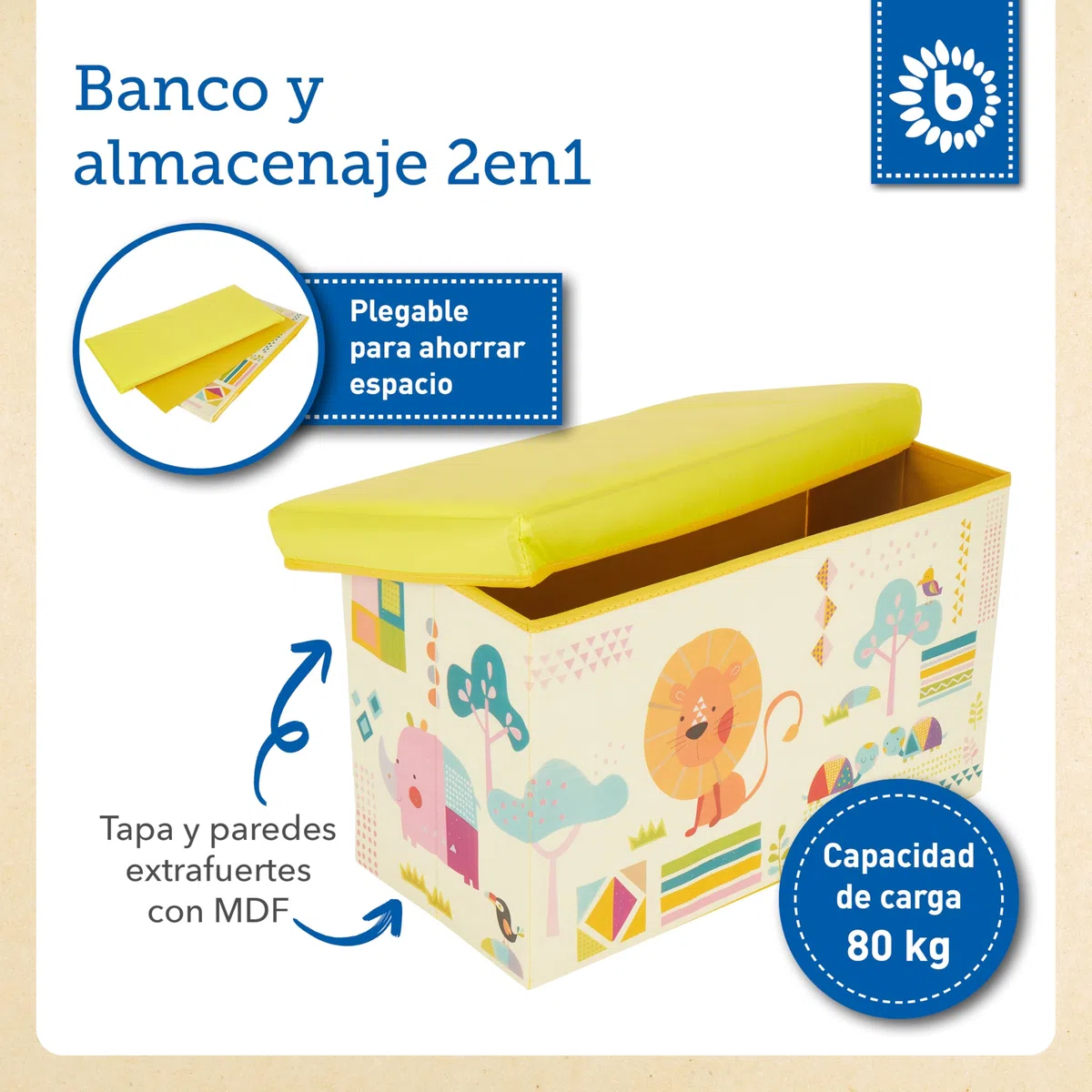 Bieco | almacenaje juguetes | baúl organizador infantil | caja guardar juguetes