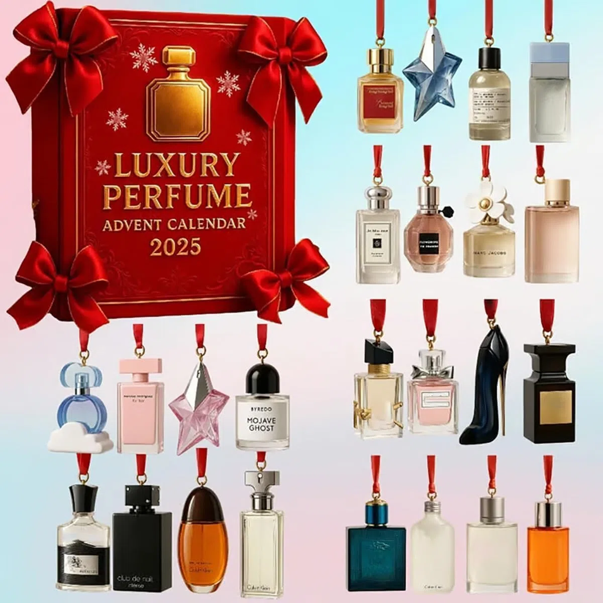 Calendario de Adviento de Perfume de Lujo, Set de Regalo de Exhibición de Perfume de 24 Días, 24 Días de Fragancias de Diseñador para Mujeres y Hombres, Set de Regalos de Cuenta Regresiva para las