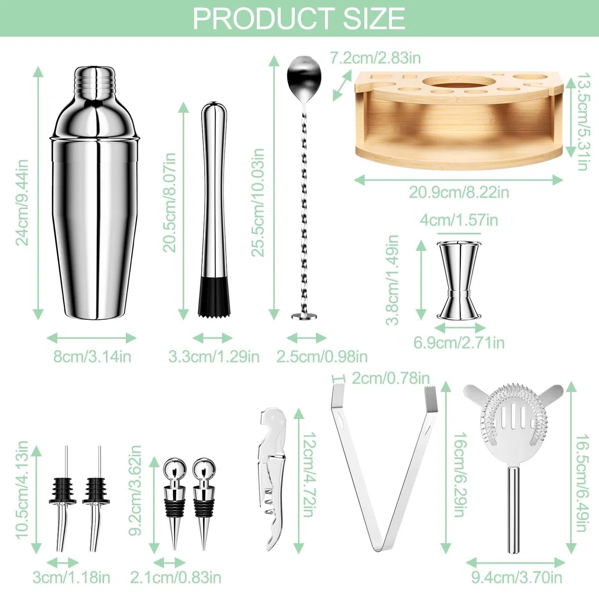 Chiluxendo Regalo Hombre, Coctelera para Barra de Bar Shaker Barware Sets, Profesional Mojito Shakers Accessories, Cocktail Kit Coctelería Accesorios Herramientas Barra Acero Inoxidable