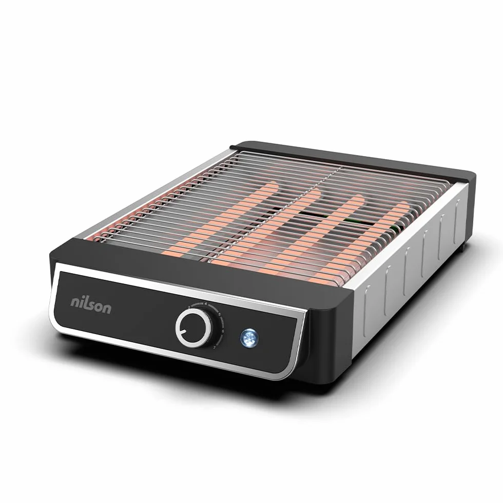 Tostador Plano de Pan, Horizontal, 1000 W, 6 Niveles de Tostado, Control Manual, Temporizador Digital, Tuesta y Cancela, Bandeja Recogemigas, Fácil Limpieza, NTS1000FL4, Cable 75 cm, Inox