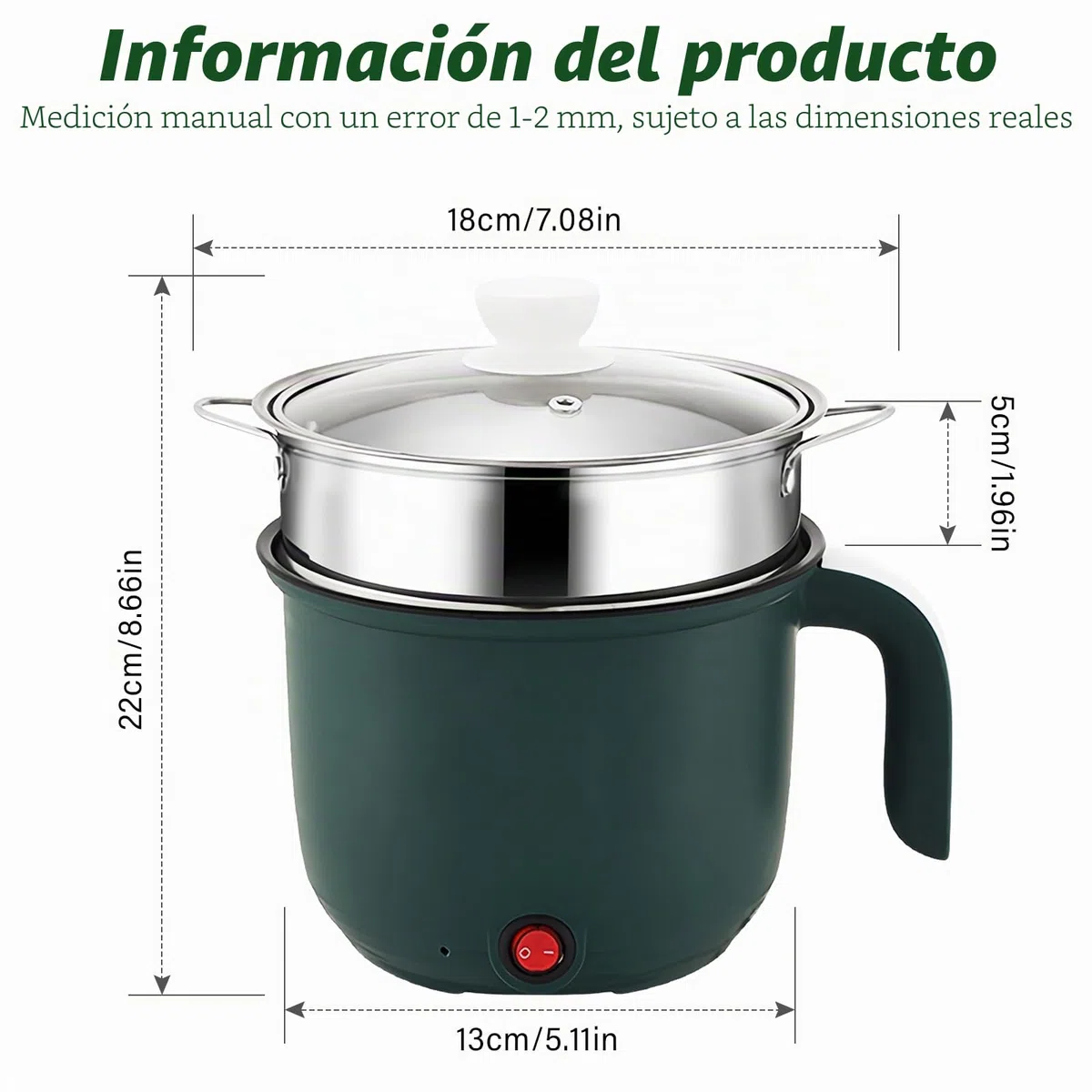 GOMETY Olla eléctrica de 1,5 l, olla caliente eléctrica con vapor, portátil, mini olla antiadherente, olla eléctrica, olla rápida ramen, multicocina para sopa, pasta, avena, huevo, fideos