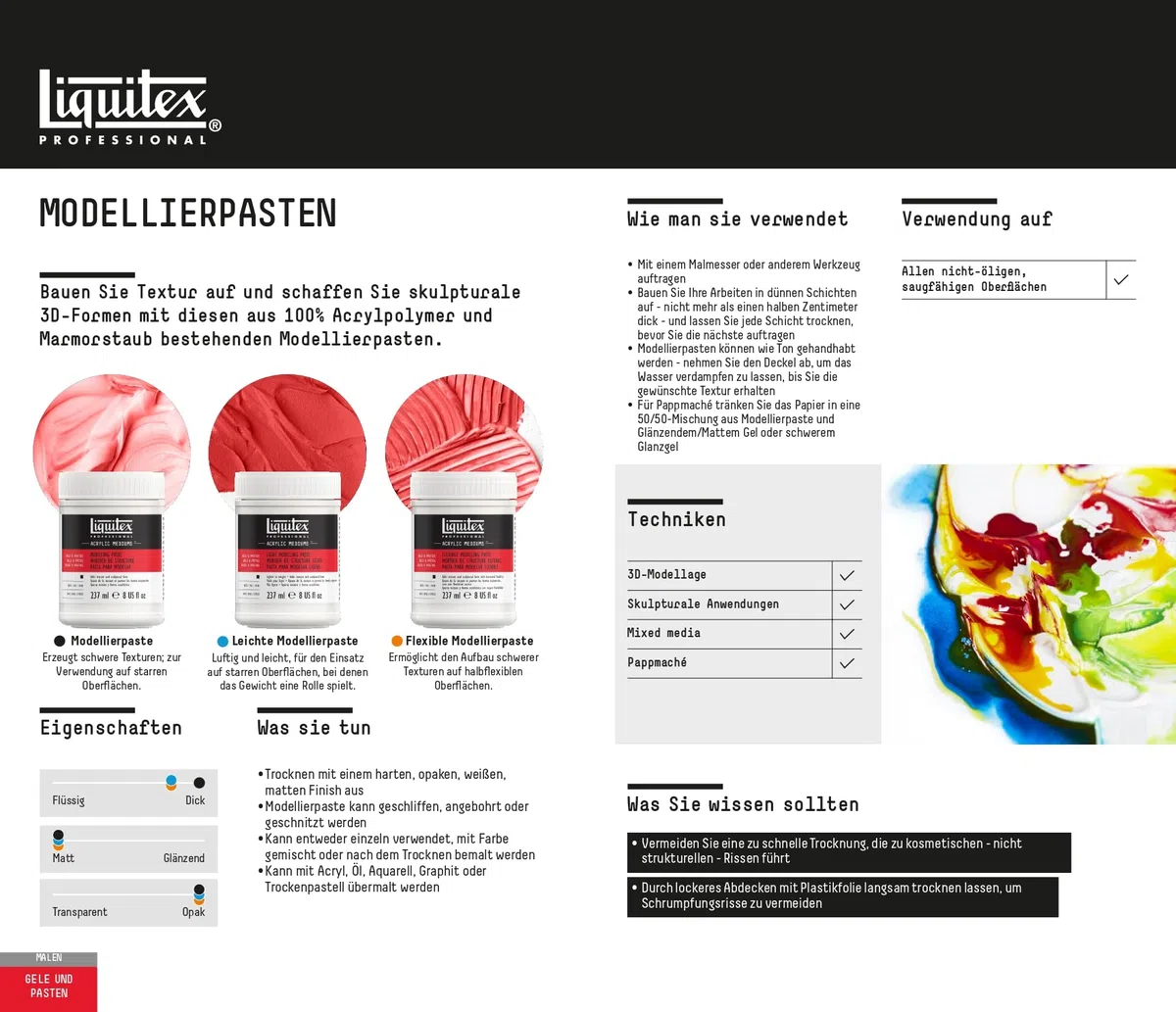 Liquitex aditivo - Médium pasta para modelar Professional, 473 ml