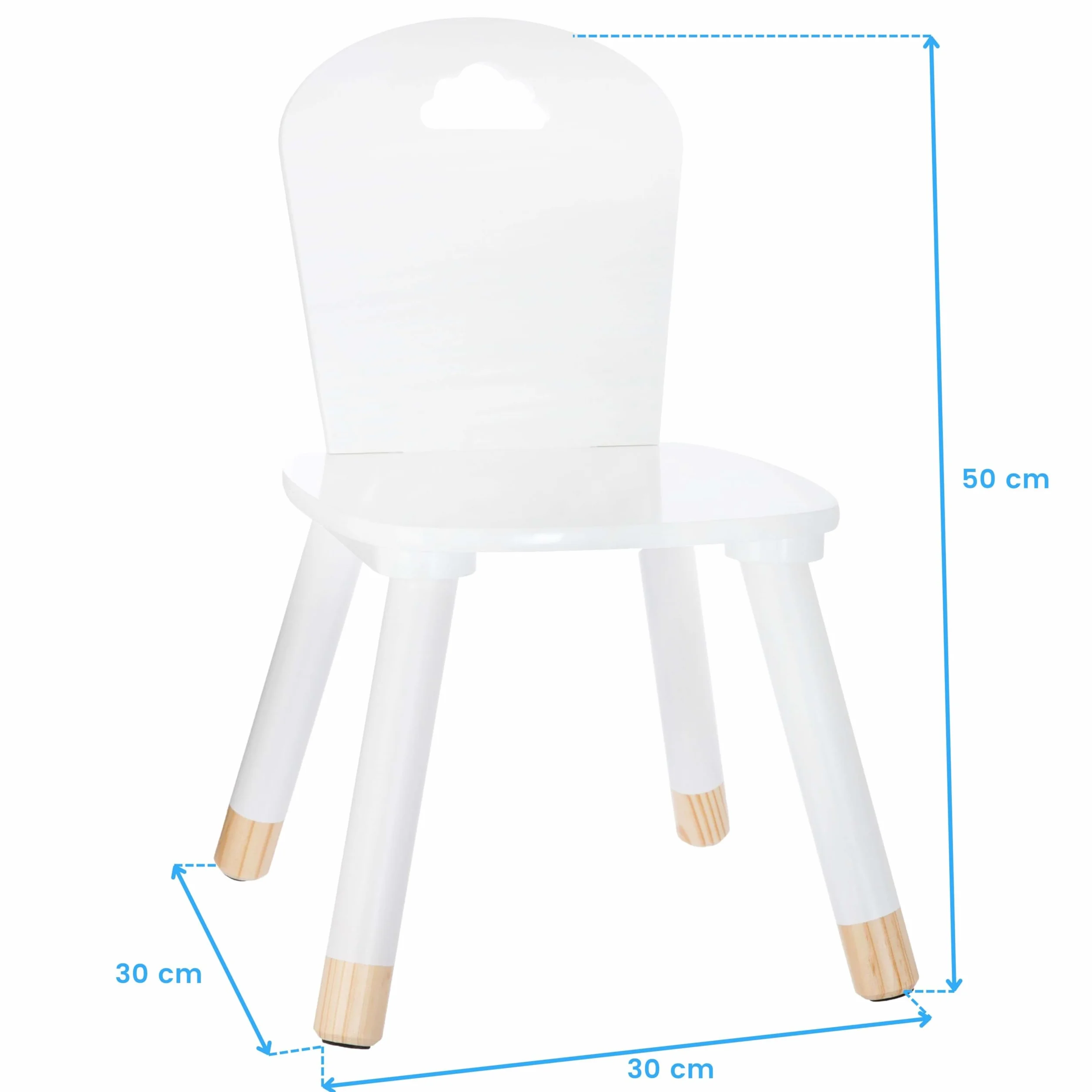 Miroytengo Silla Infantil Douceur Melamina Blanco, Patas de Madera, Estable y Elegante para Niños, Diseño Moderno
