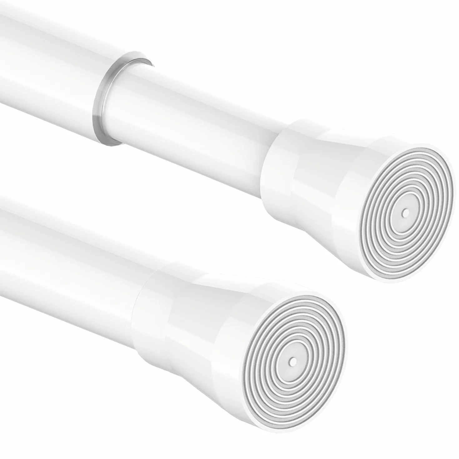 1 barra de tensión para barra de cortina de ducha, barra de cortina sin perforación, barra telescópica extensible, fácil de instalar para baño, cocina, armarios (85-180 cm, plata grande)