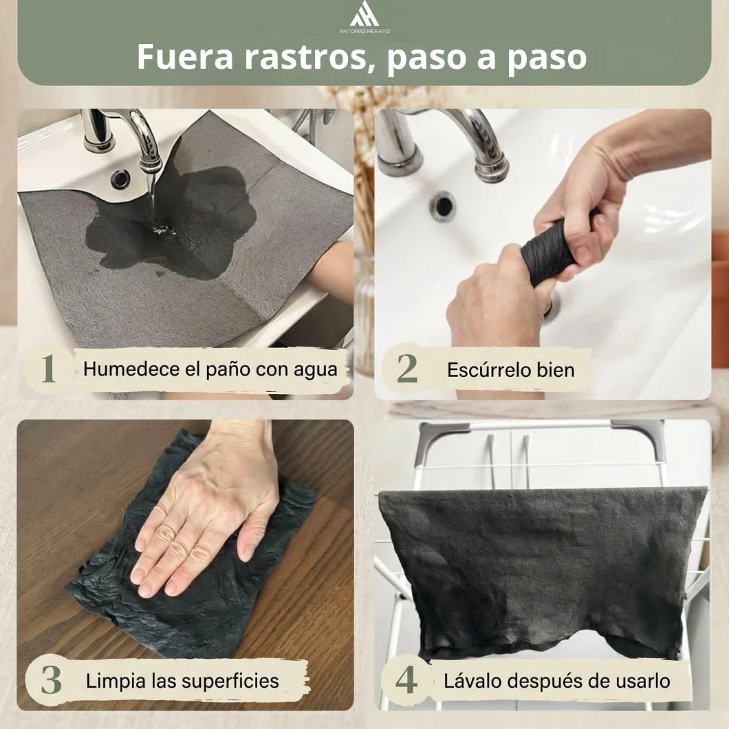 Antonio herato paño mágico microfibra 30x40cm 10 unidades bayetas reutilizables ultra absorbentes sin pelusas