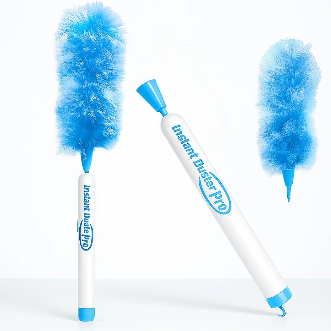 Instant Duster Pro Plumero eléctrico inalámbrico Original, Sistema Antiestático, Fibras electromagnéticas