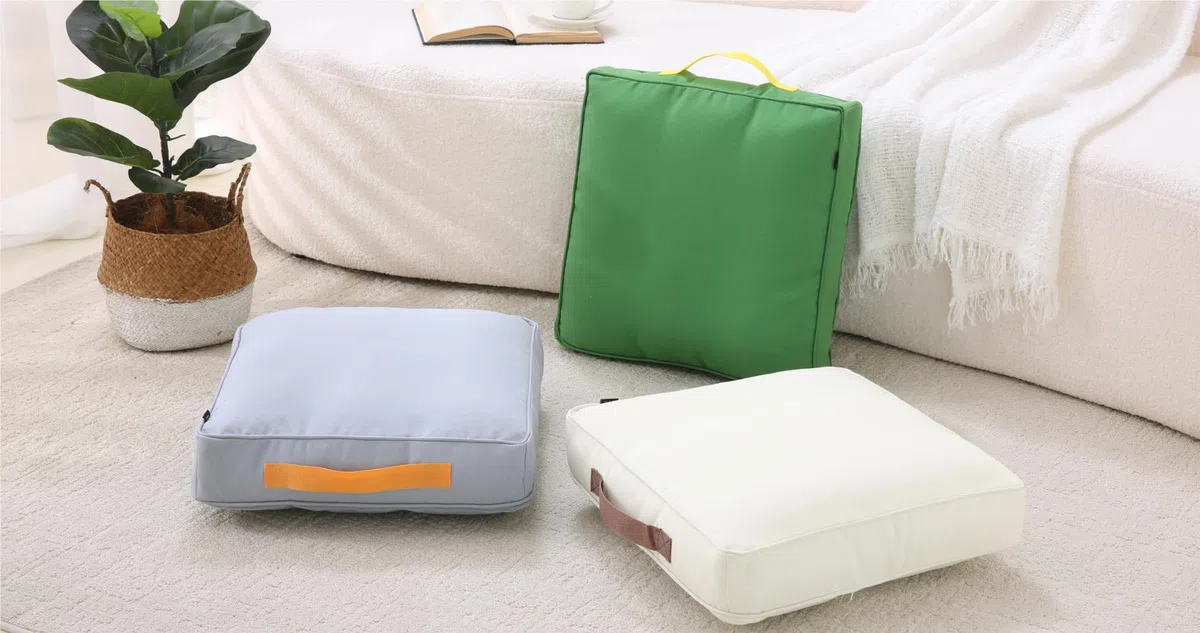 Almohadillas de suelo grandes, cojines cuadrados de suelo para adultos, cojines gruesos de alta calidad, cojines de yoga 45cm