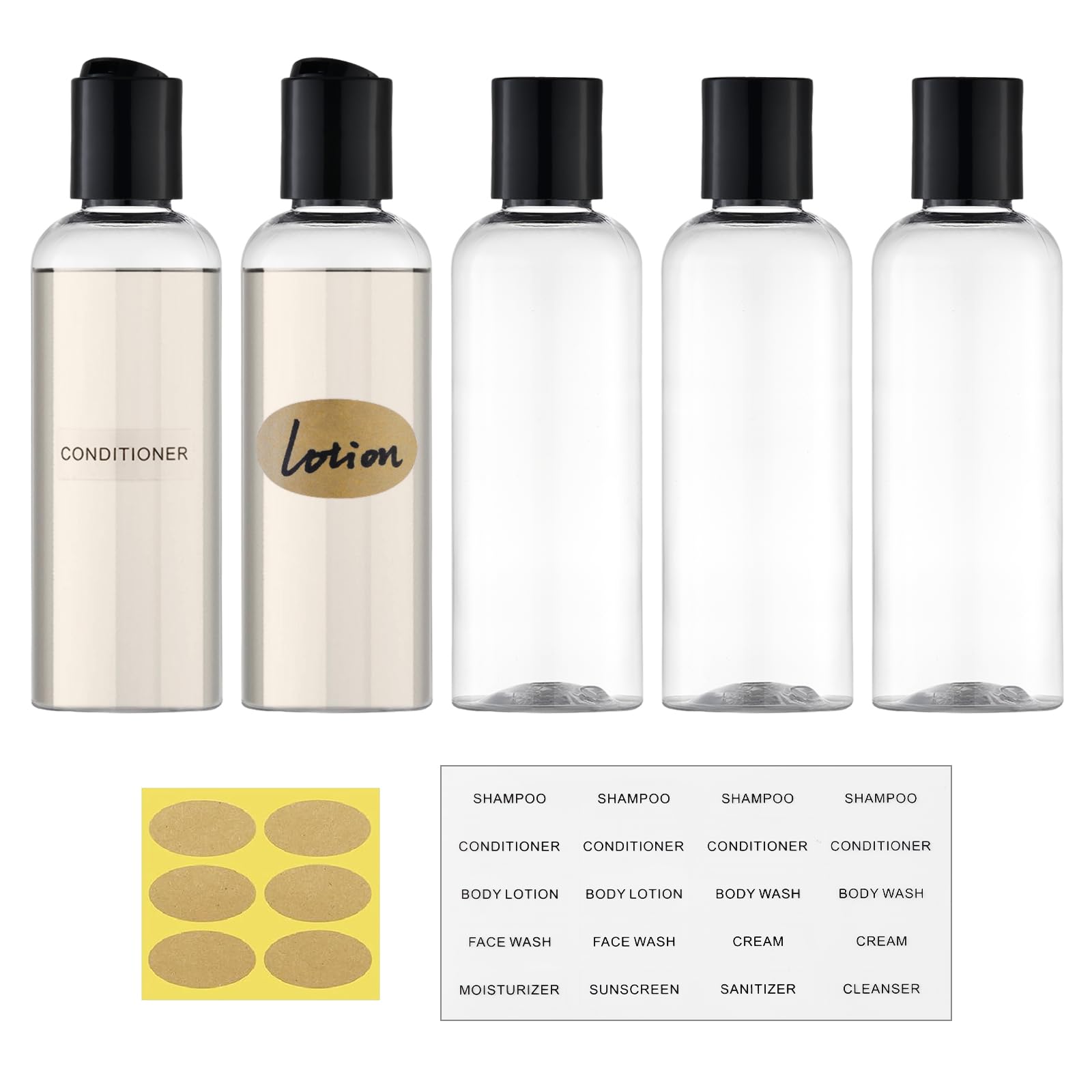 TSA Approved 3.4 oz Squeezable Travel Bottles