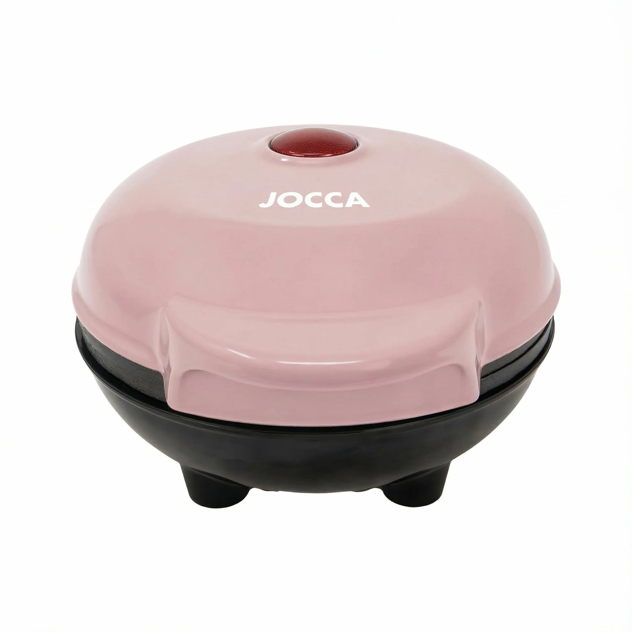 Jocca - Gofrera Redonda - Placas Antiadherentes - 500 W - Diámetro 12 cm - Rosa