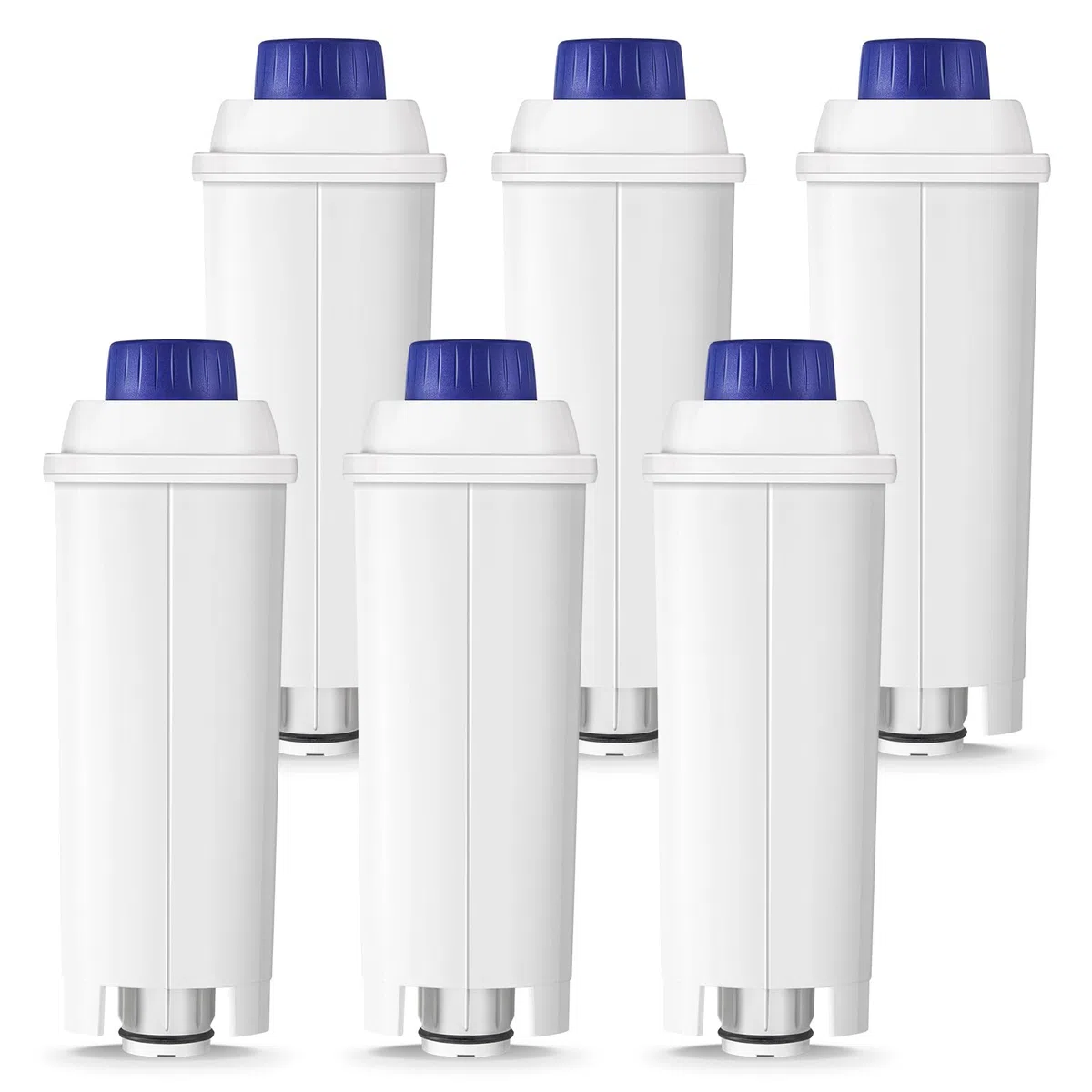 Filtro de Agua, Reemplazo para Filtro DLSC002, Compatible con Cafeteras De'Longhi Dinamica, Magnifica S, Eletta Explorer, ETAM Autentica EPAM y Serie ECAM (paquete de 6)