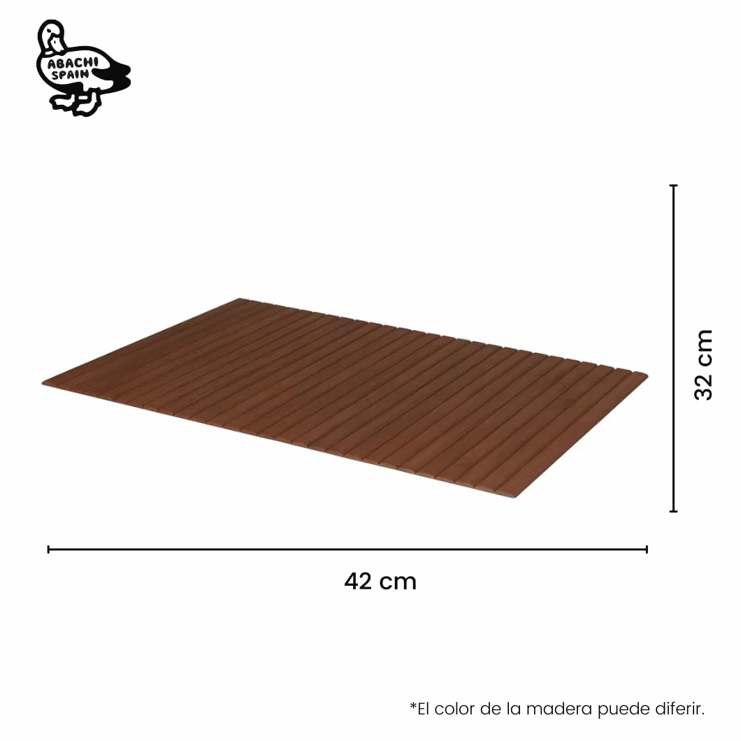 Bandeja de Madera Natural para Sofá Resistente al Calor 42x32 cm Marrón