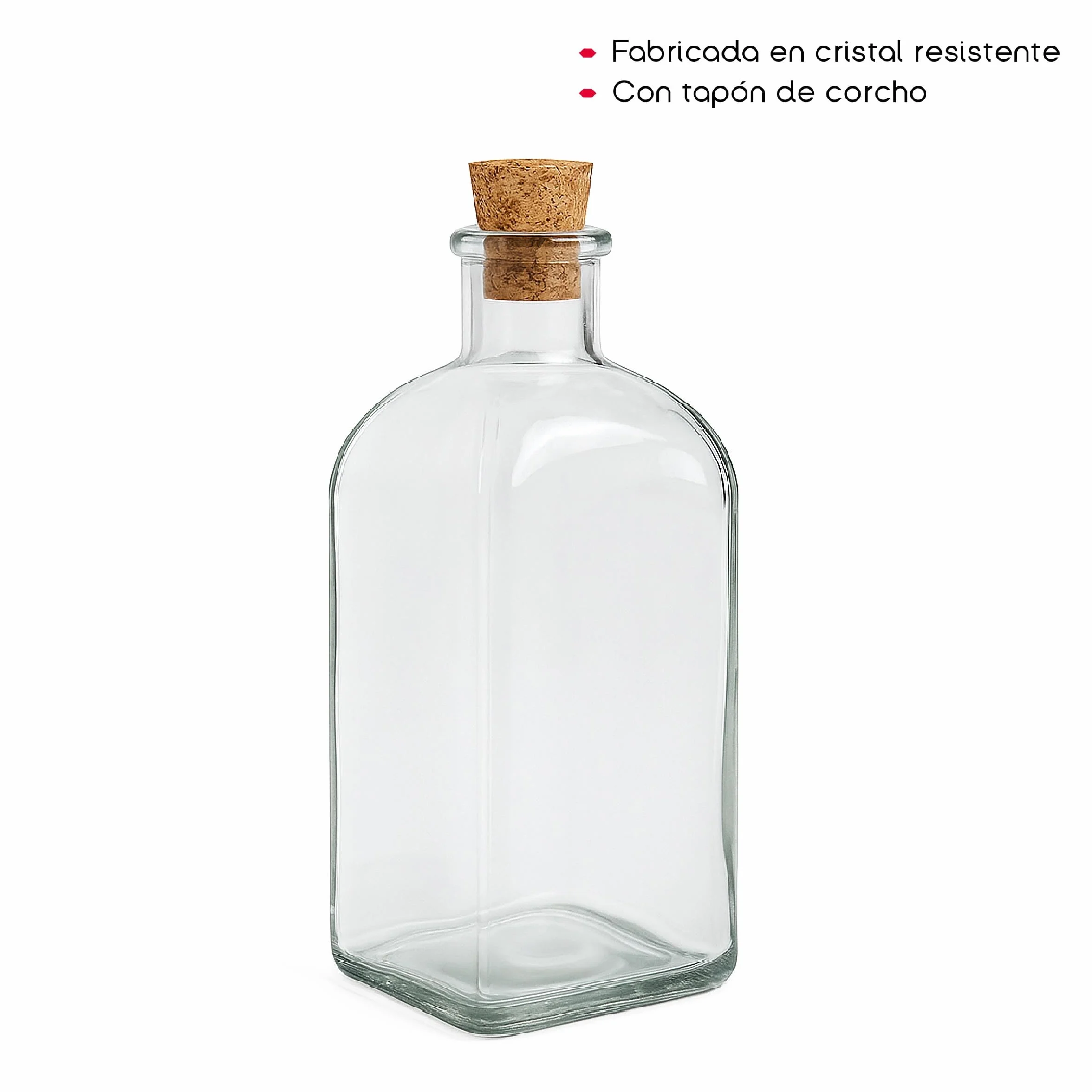 Botella de Cristal Frasca Pack 24 Frascos de Vidrio con Tapon de Corcho Transparente 125 ml