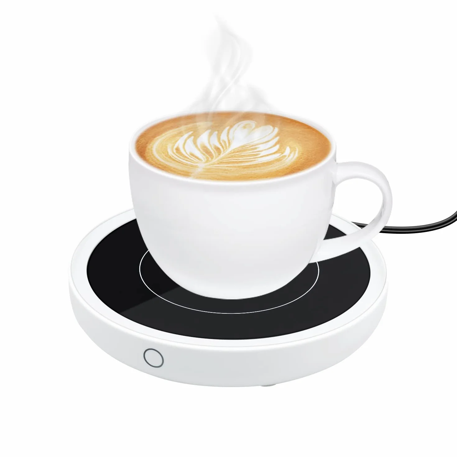 Mcbazel Calentador de Tazas de Café Eléctrico Inteligente 3 Ajustes de Temperatura 176°F 80℃ Botón Táctil Indicador Luminoso