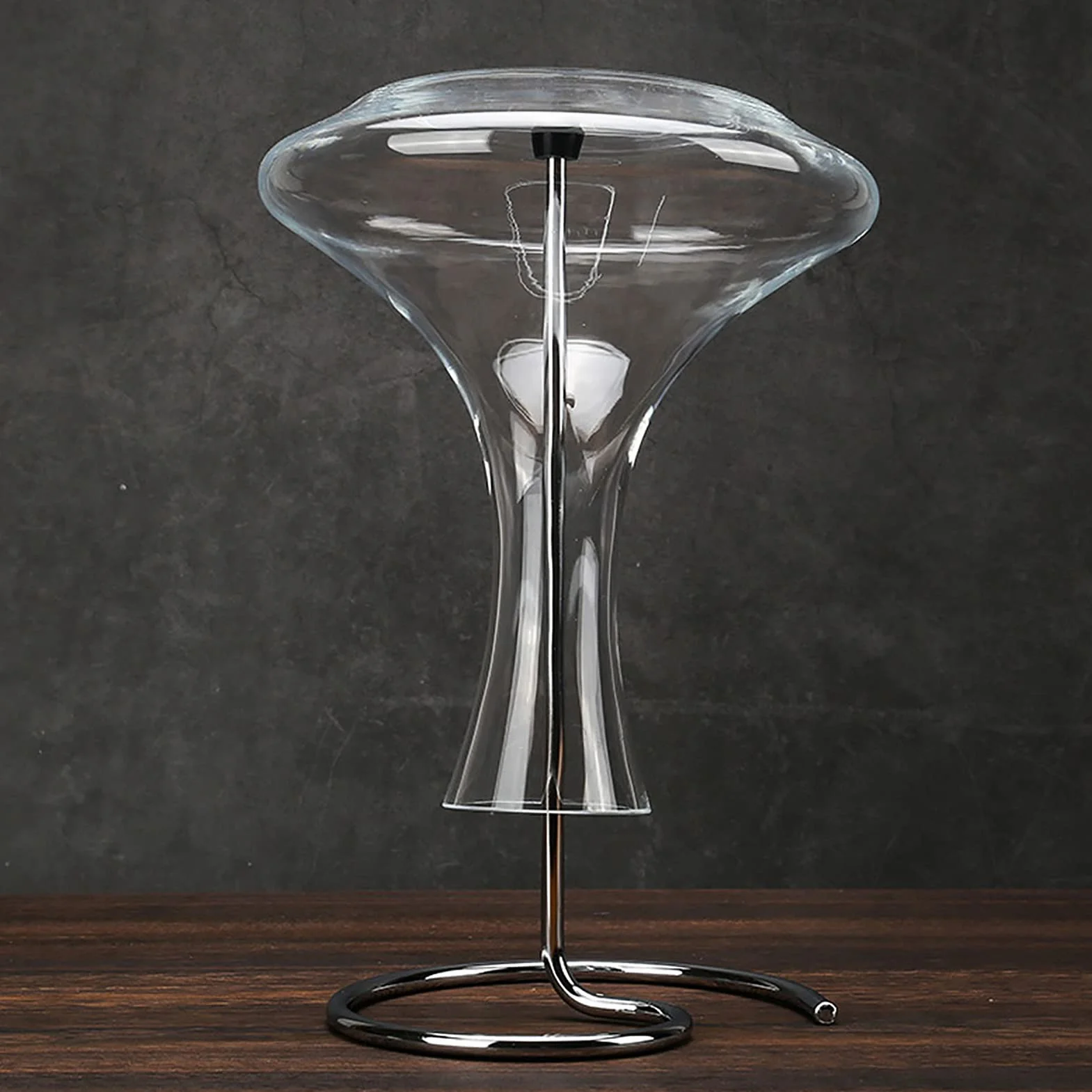 Soporte para Estante de Decantador de Acero Inoxidable, Accesorio de Secado para Vino Tinto, con Cabezal de Silicona (29x17cm)