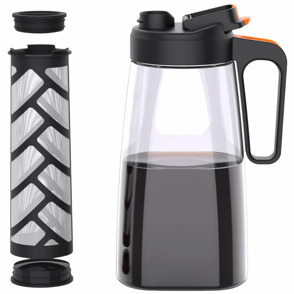 Jarra cold brew 2 Litros Infusionador con filtro de maya fina tapa hermética Tritan libre de BPA