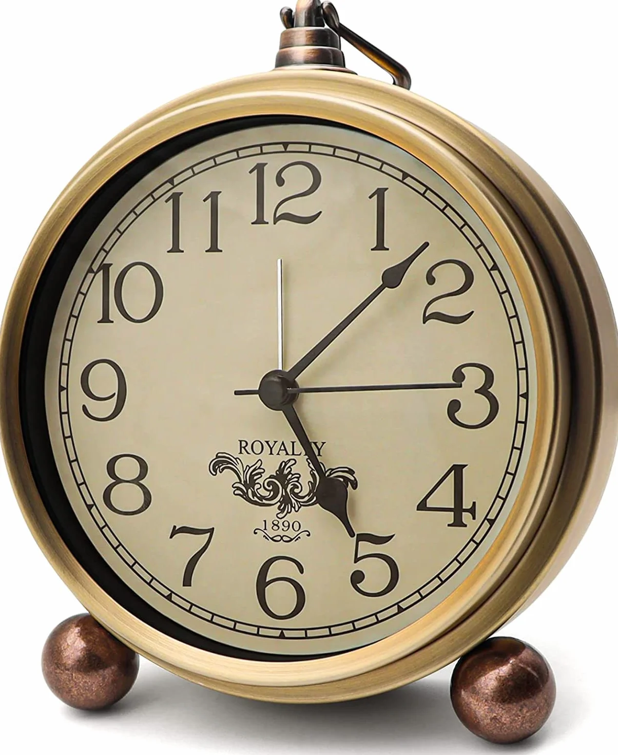 Attoe - Reloj de mesa (5.2 pulgadas, clásico, retro, estilo europeo, vintage, silencioso, para escritorio, despertador, no tic-tac, mecanismo de cuarzo, funciona con pilas, fácil de leer), Araber