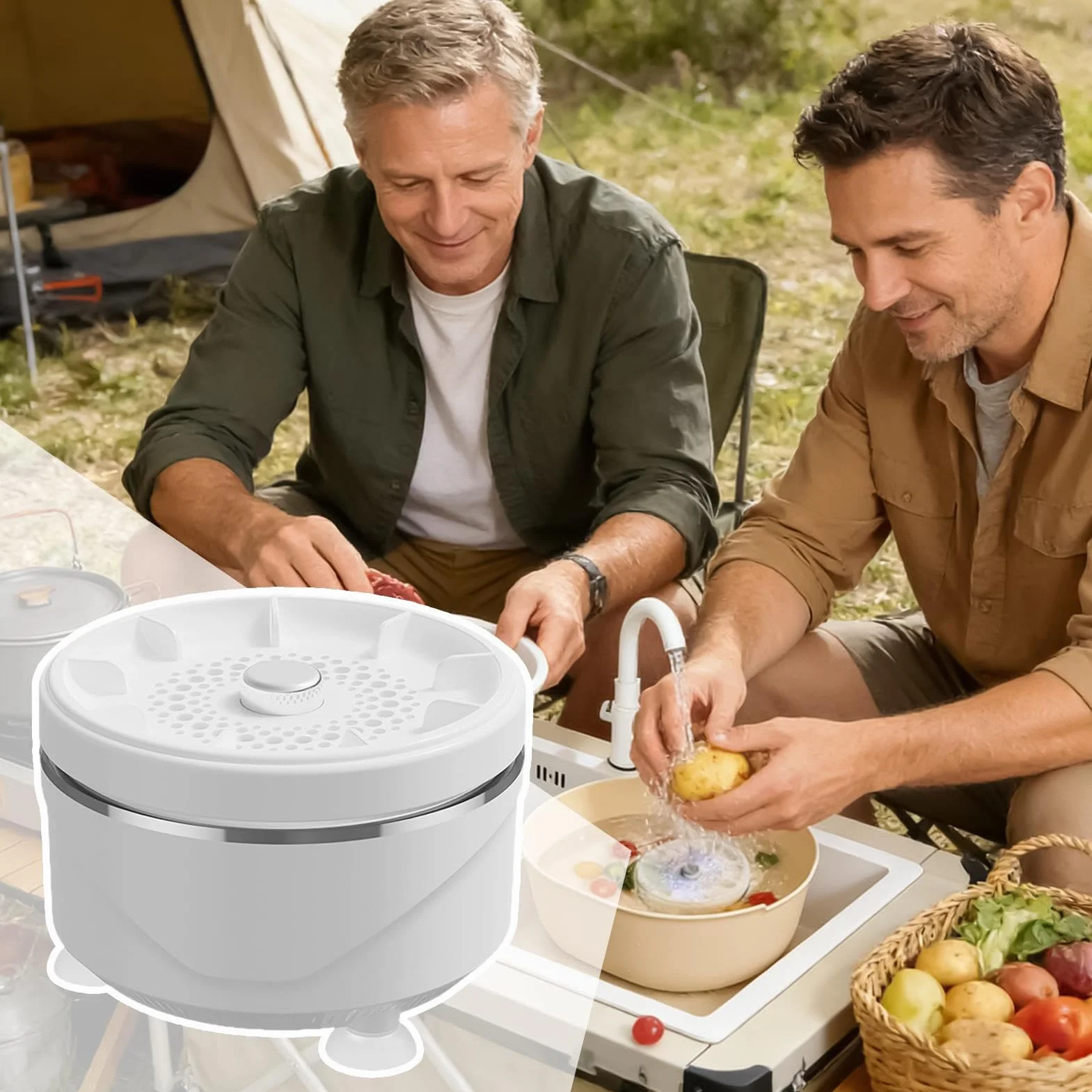 De Frutas - Limpiador de Lavado Automático | Máquina Purificadora de Frutas y Hortalizas,Para Productos Agrícolas Vajilla Mariscos Ollas Utensilios Bol Cocina Camping Barbacoa