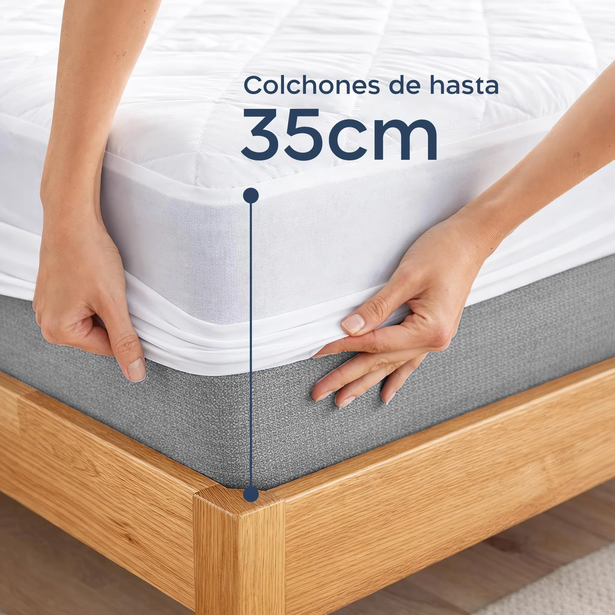 Twinzen Protector Colchon 180x200 cm Acolchado - Cubre Colchon con Goma Elástica en el Contorno, Solapa de hasta 40 cm - Oeko-Tex, No Impermeable