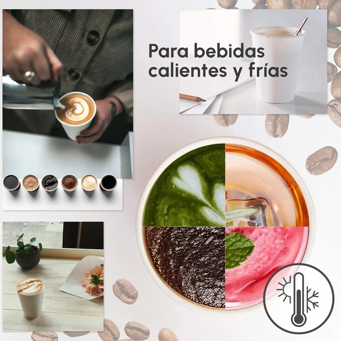 BEST PRODUCTS 400 vasos desechables café 250cc de cartón antifugas, biodegradables, compostables, reciclables, para café, agua, infusiones, bebidas frías y calientes para fiestas y eventos.