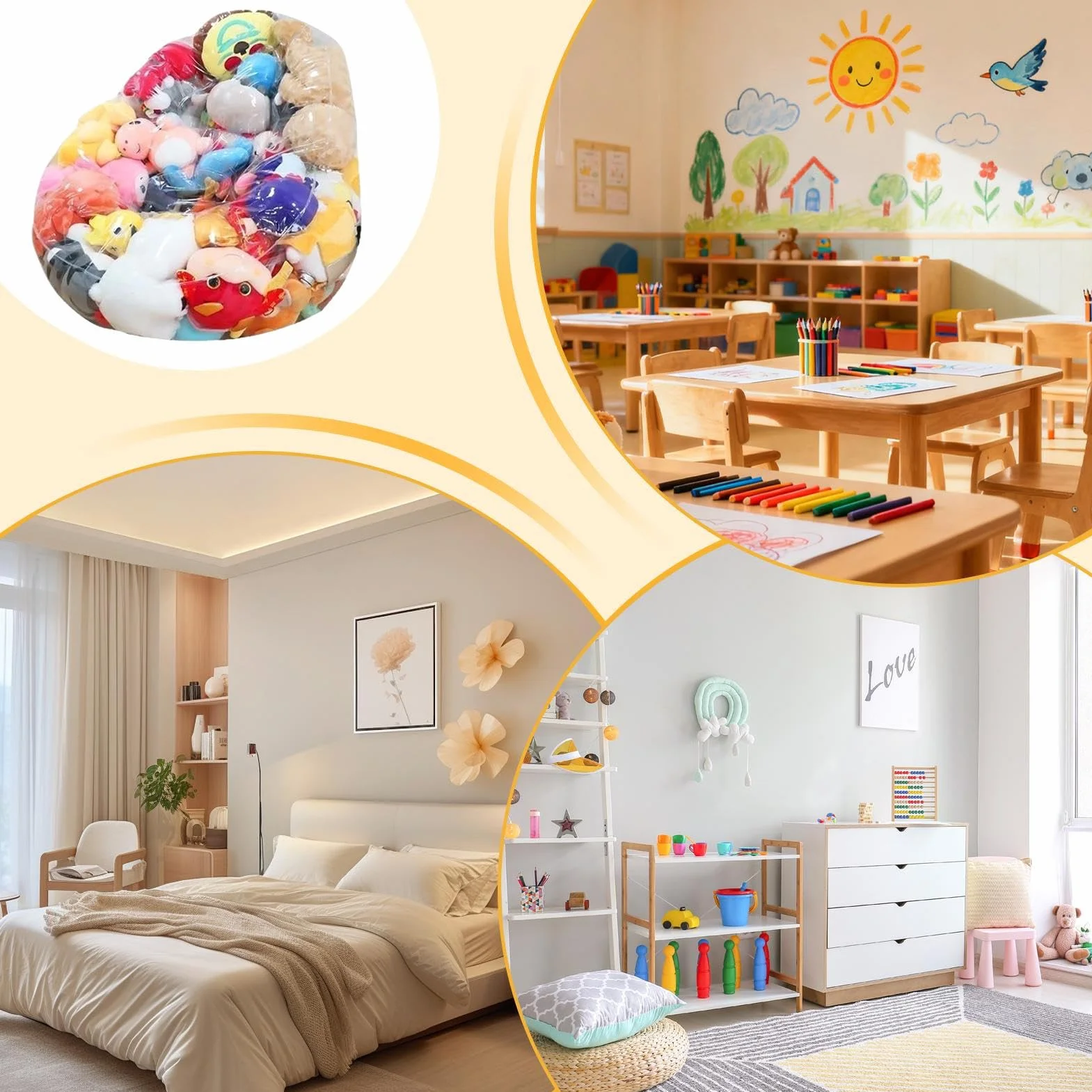 Funda Grande Para Sillón Saco,Organizador De Almacenamiento Grande Transparente - Almacenamiento Para Peluches De Puff,Para Juguetes Muñecas Niñas Adultos Adolescentes Niños Habitación