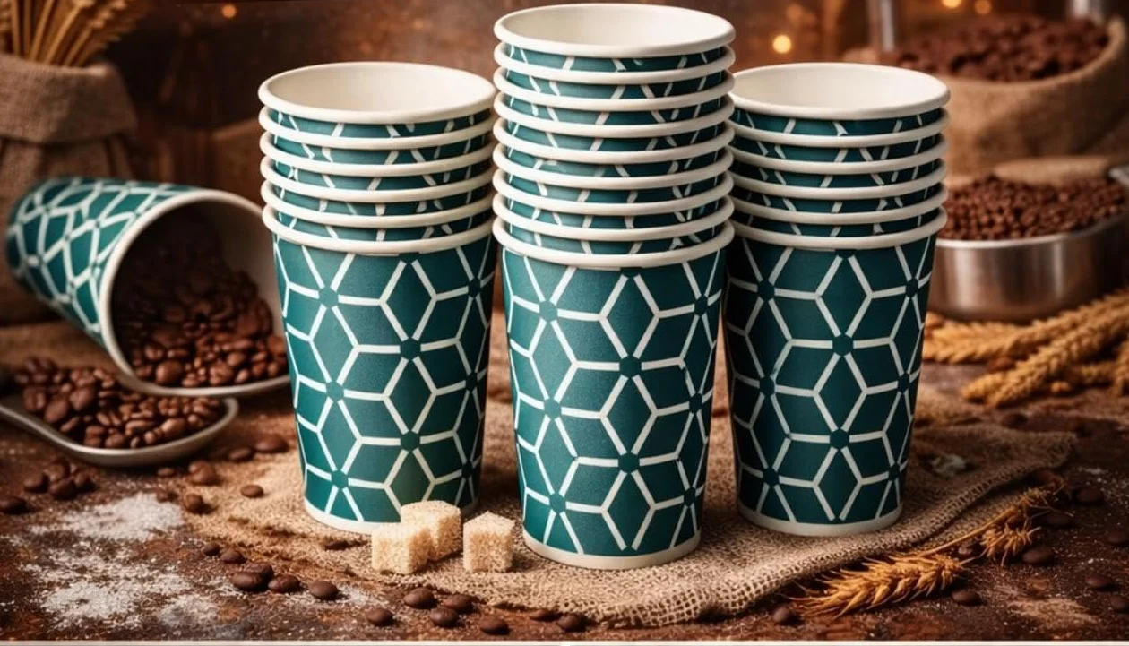 Caramont,400 Vasos de Cartón ,7 onzas con Agitadores de Madera,Ecológicos y Desechables,Resistentes al Calor,Ideales para Café,Té,Cumpleaños,etc.
