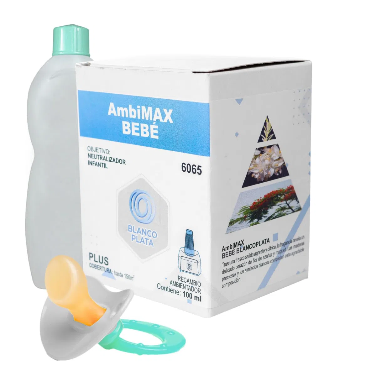 Recambio Ambimax Ambientador Bebe Plus 100ml, 30 días duración, 150m2 cobertura