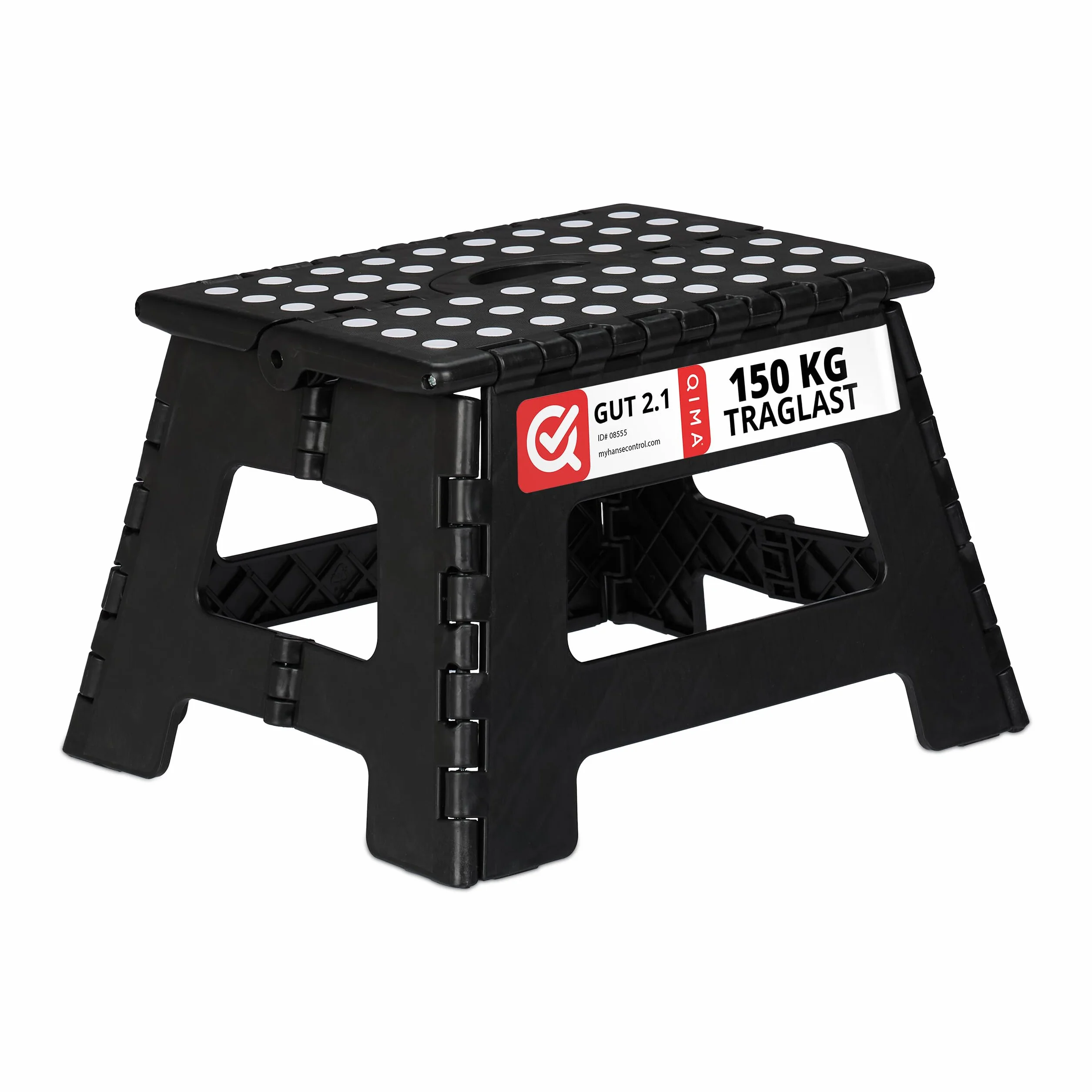 Relaxdays Taburete Plegable Portátil Escalón Baño 150 kg 22 x 35 x 28 cm Negro